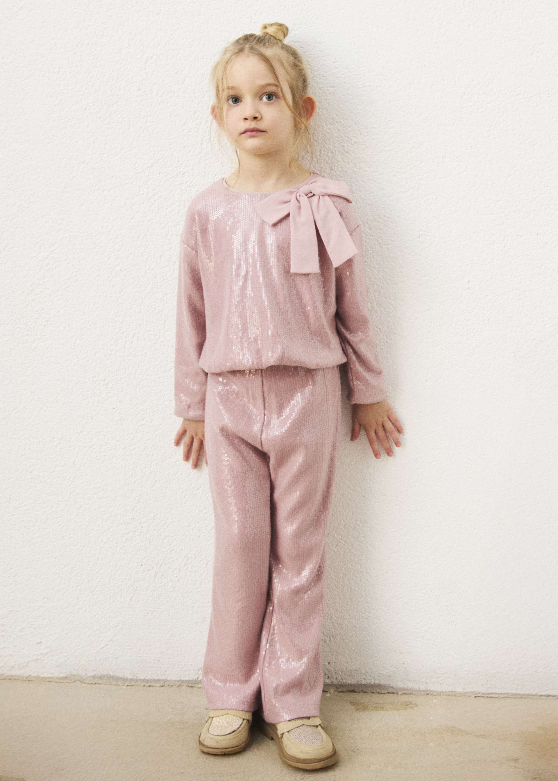 Ensemble pantalon et blouse à paillettes fille