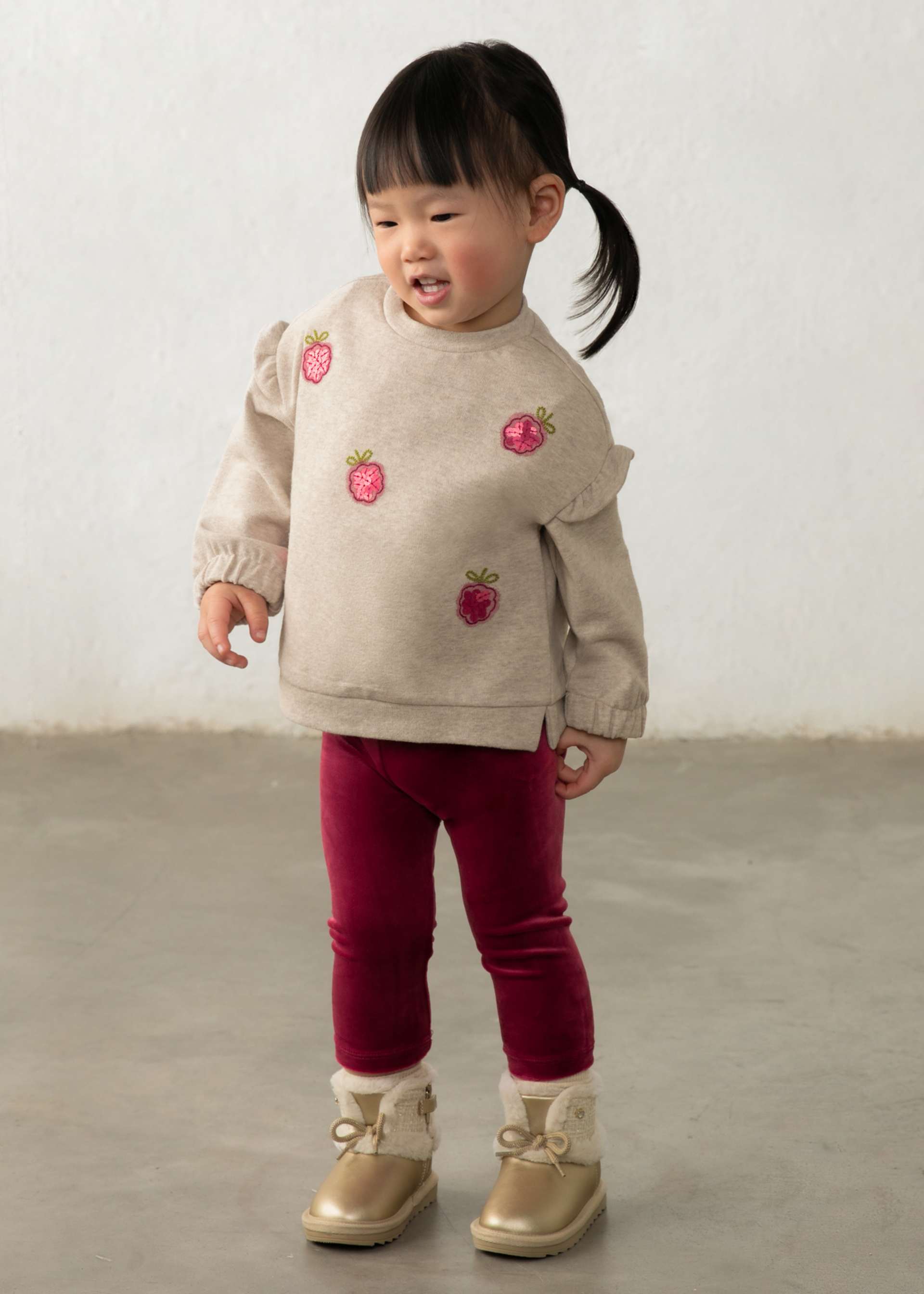 Conjunto sudadera y legging terciopelo bebé