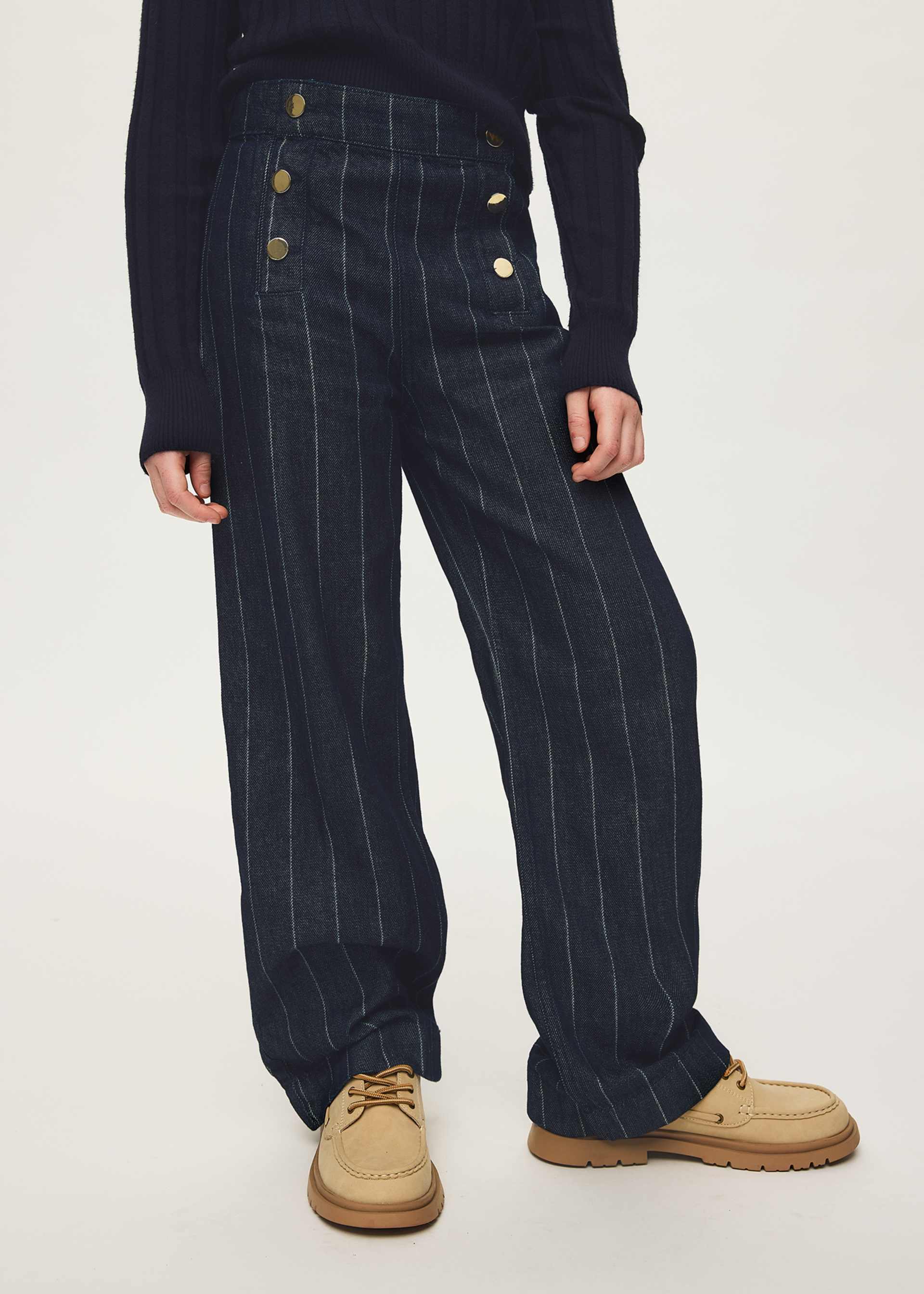 Girl Wide Leg Striped Jeans