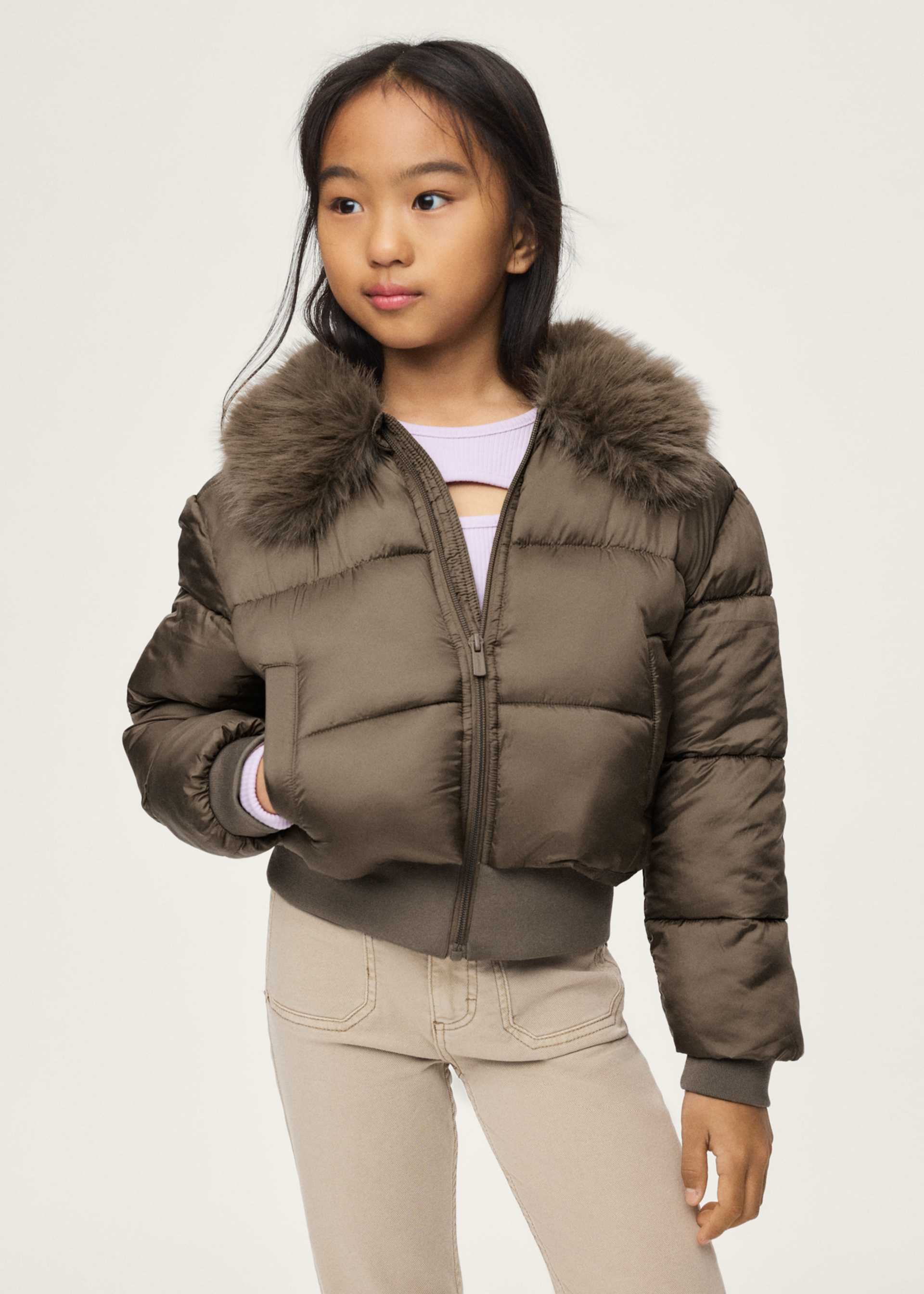 Chaquetón cropped pelo chica