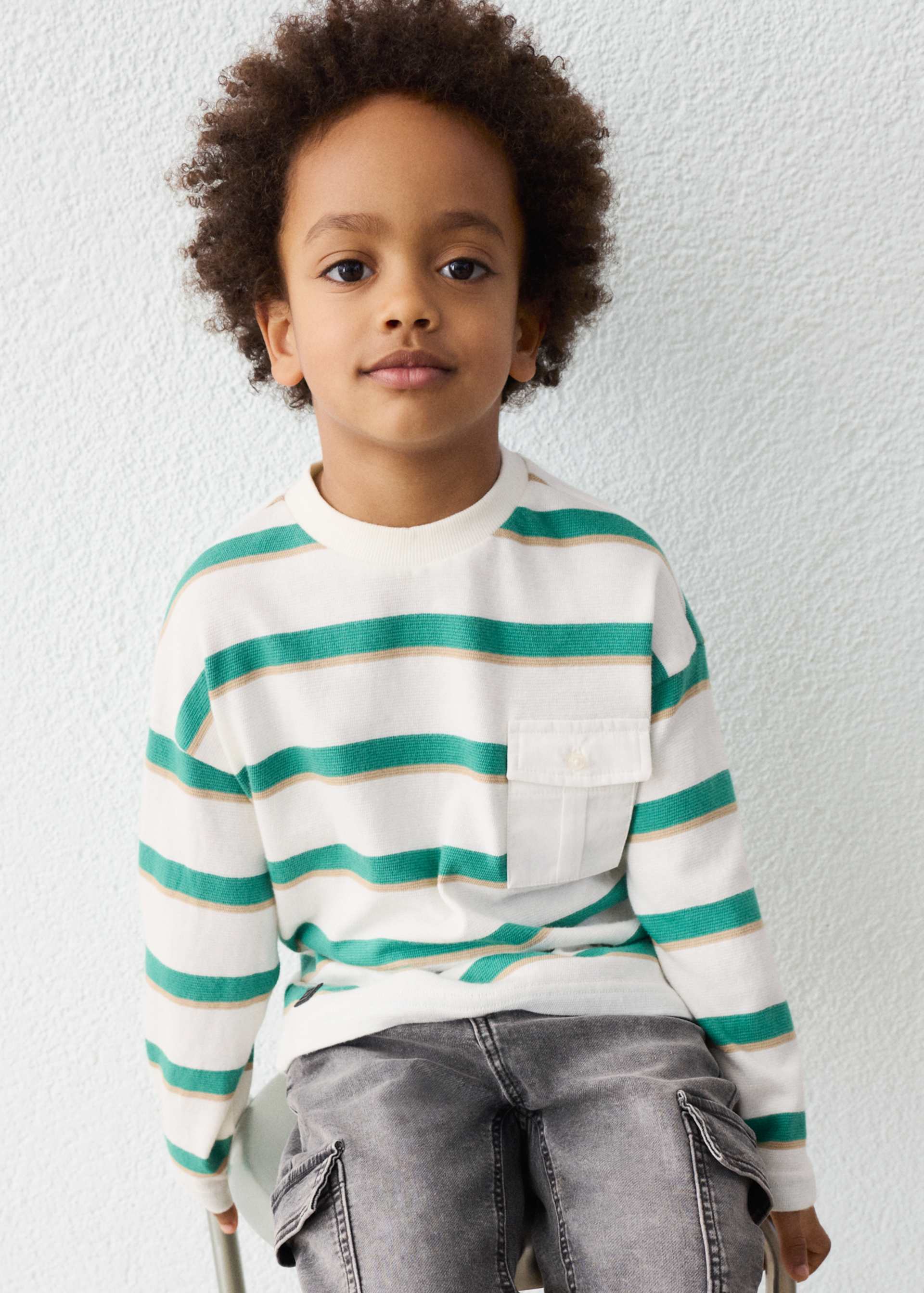 Boy Striped Pocket T-Shirt