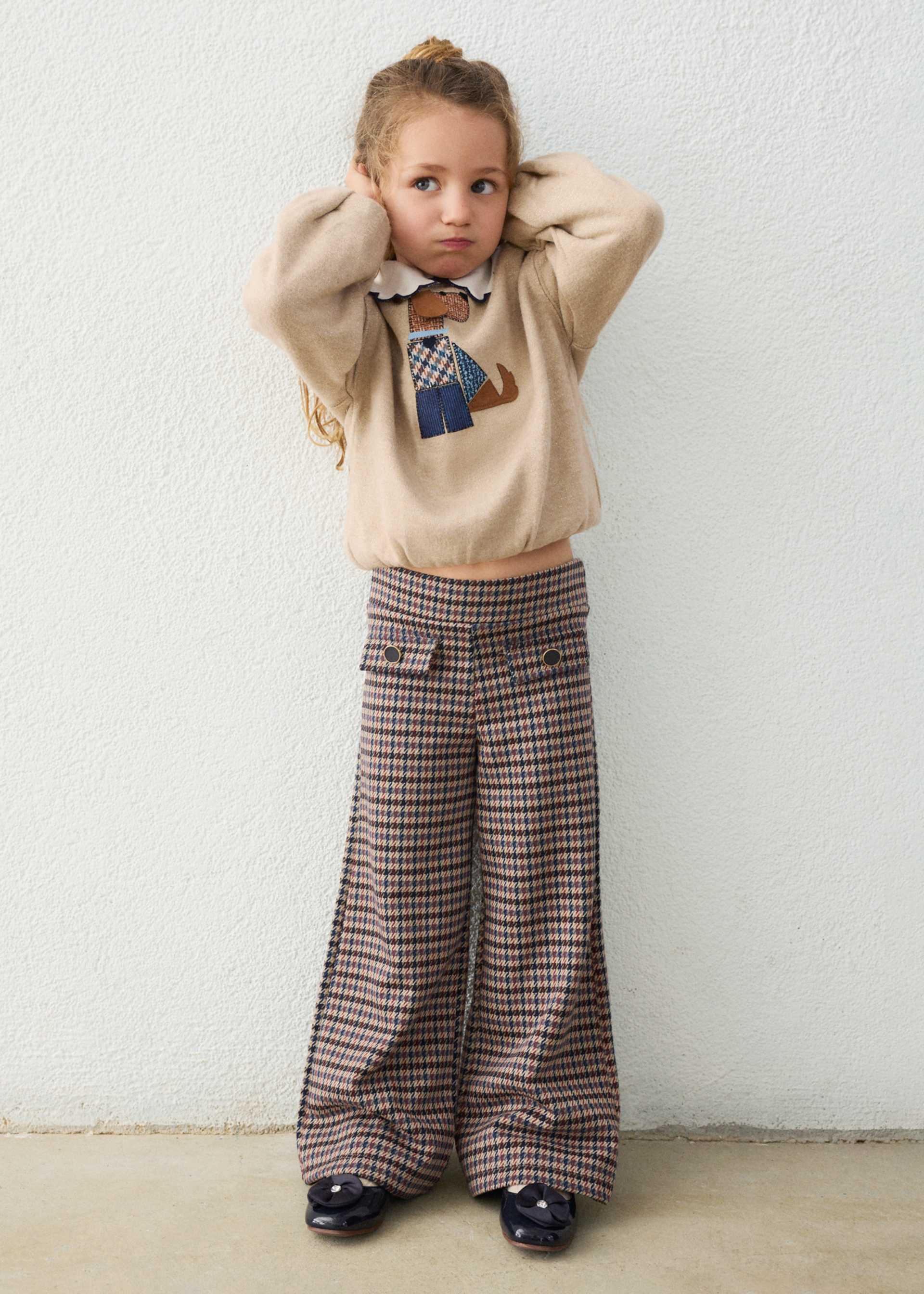 Pantalón largo jacquard niña