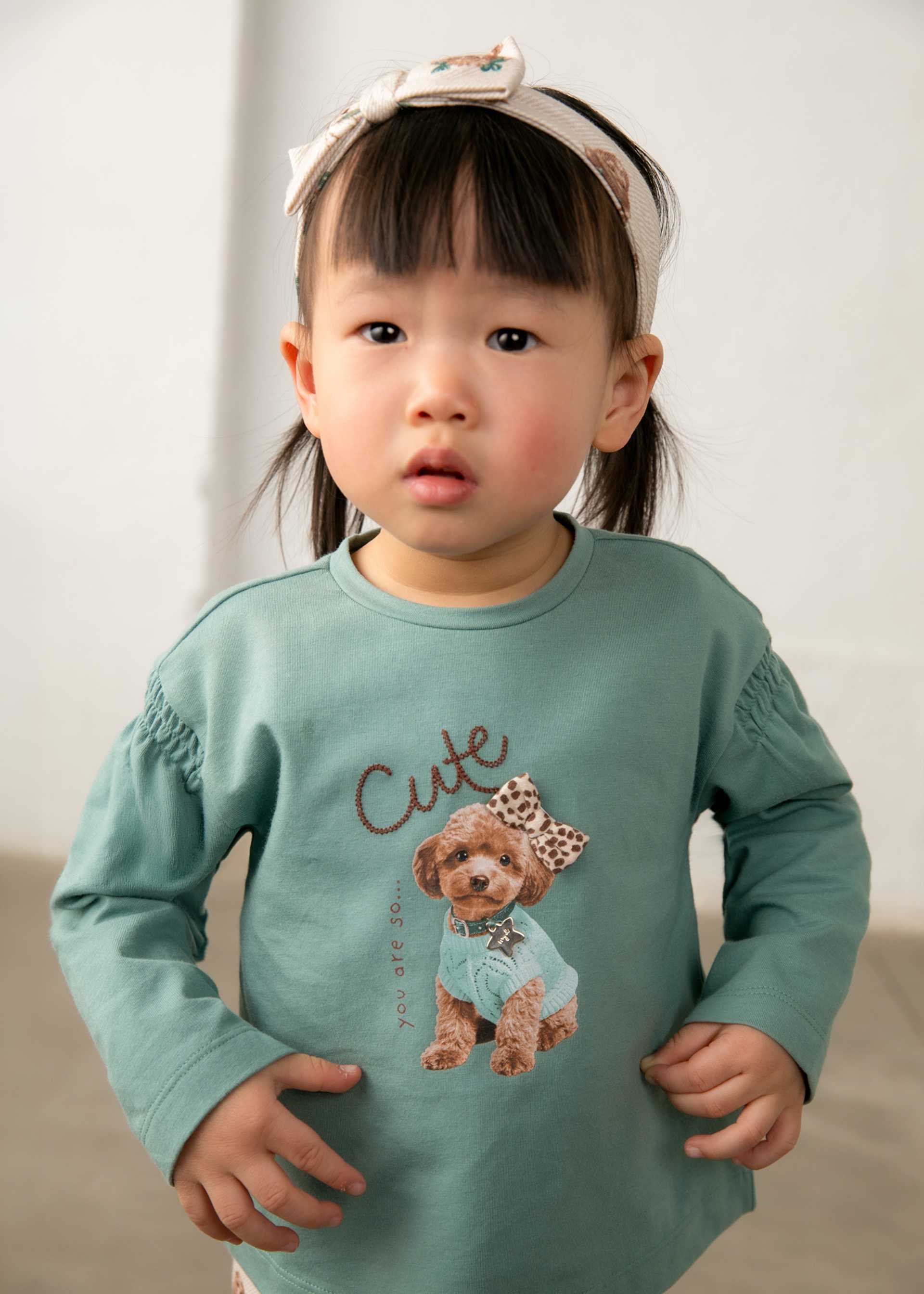 Completo cerchietto e leggings stampato bimba