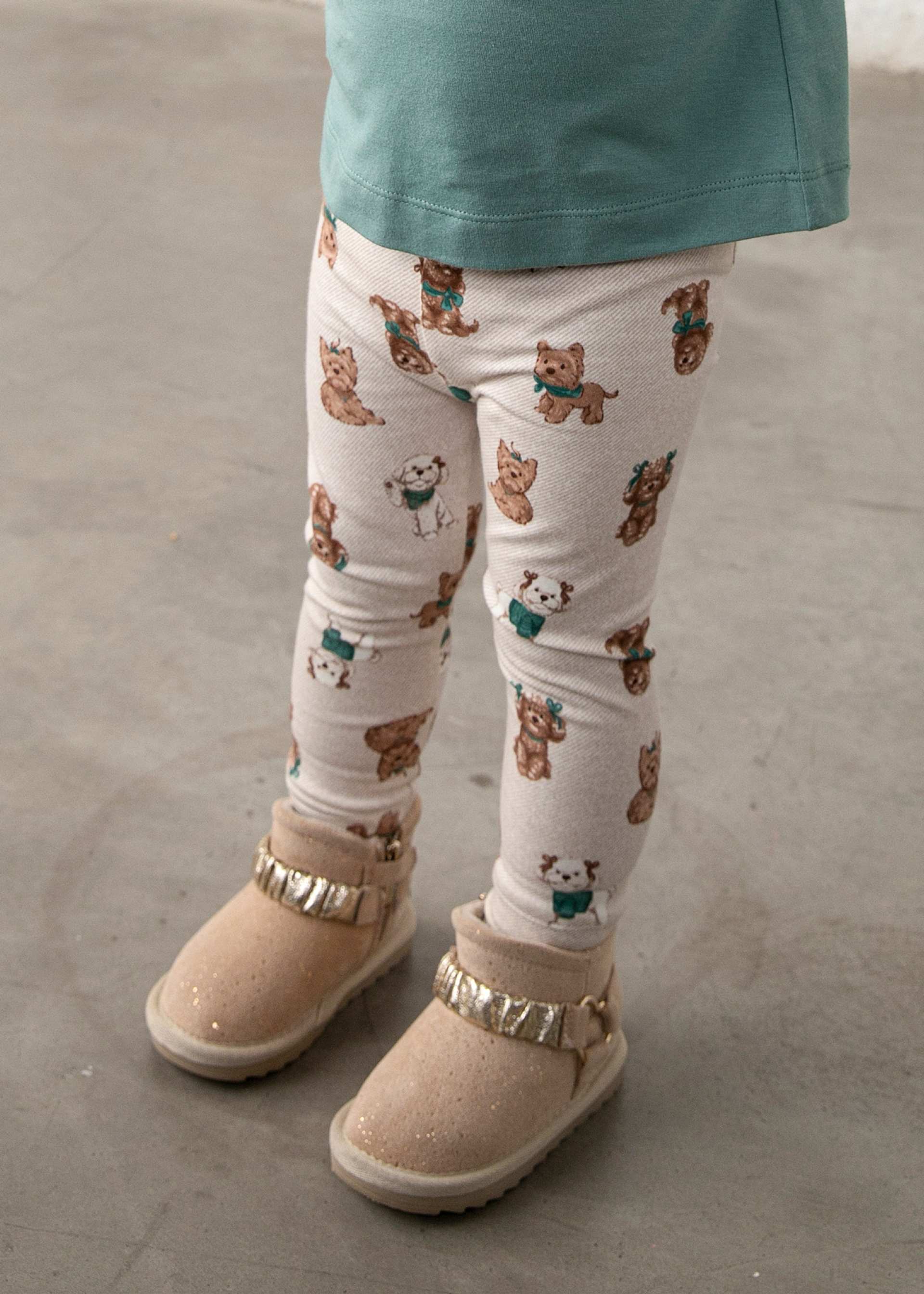 Completo cerchietto e leggings stampato bimba