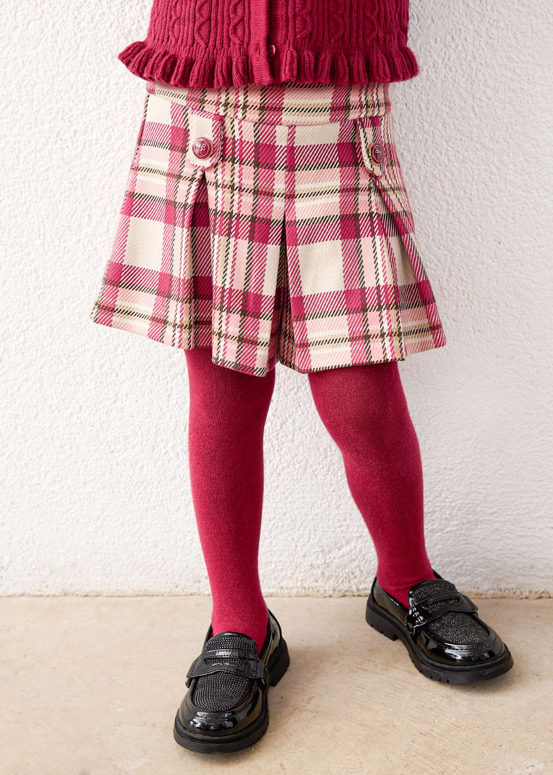 Girls' checked Bermuda shorts