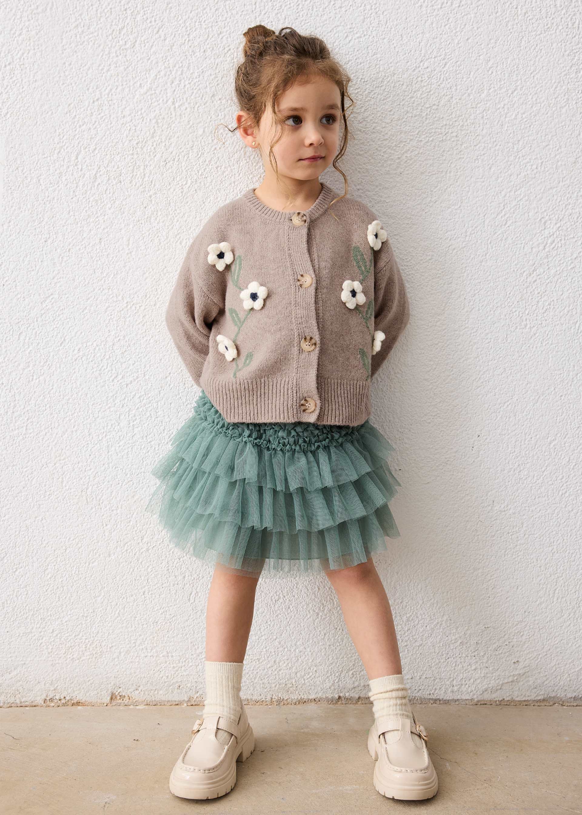 Strickjacke Blumen Mädchen
