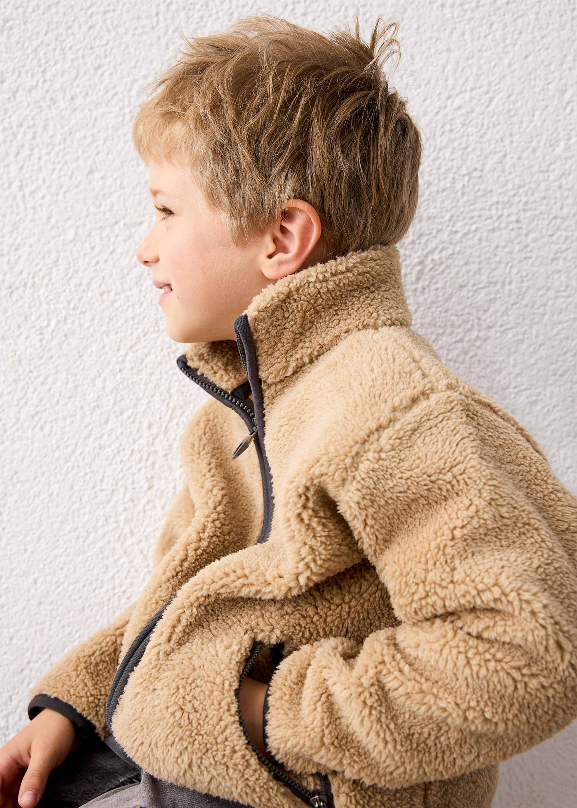 Boy Sherpa Zip-Up Sweatshirt