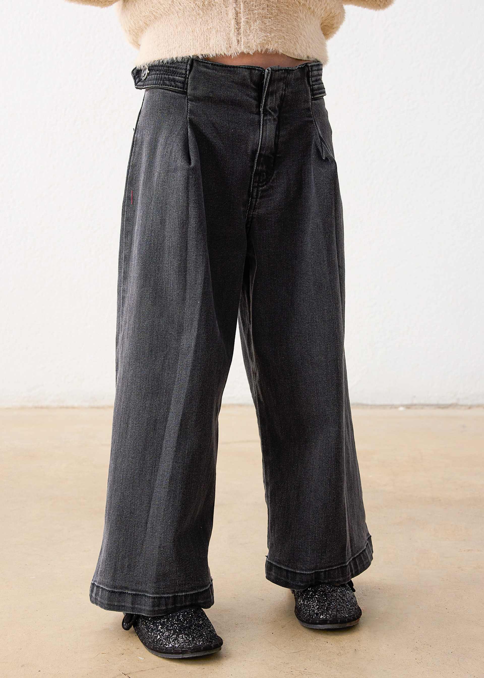 Pantalon en denim wide leg fille