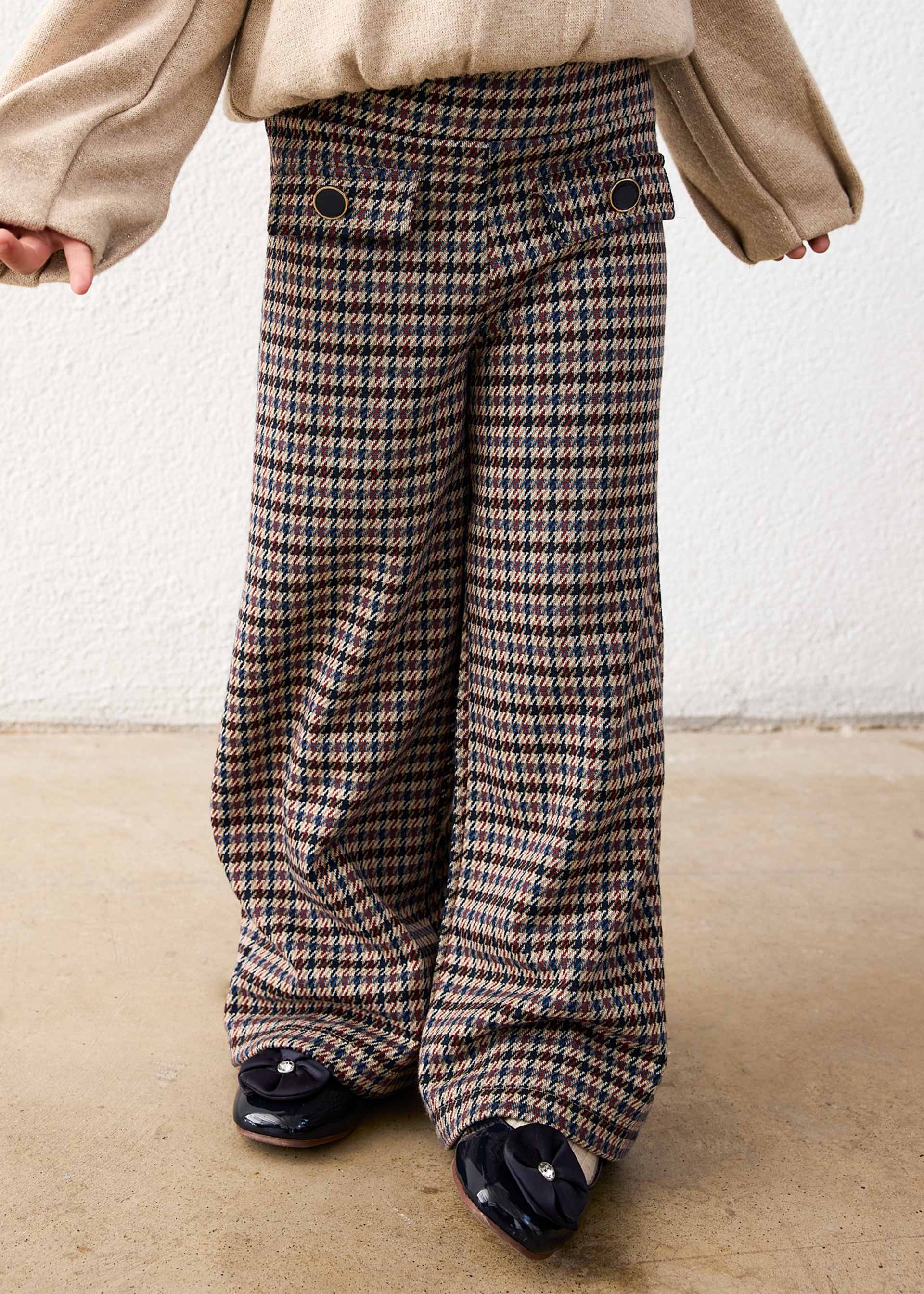 Pantalón largo jacquard niña