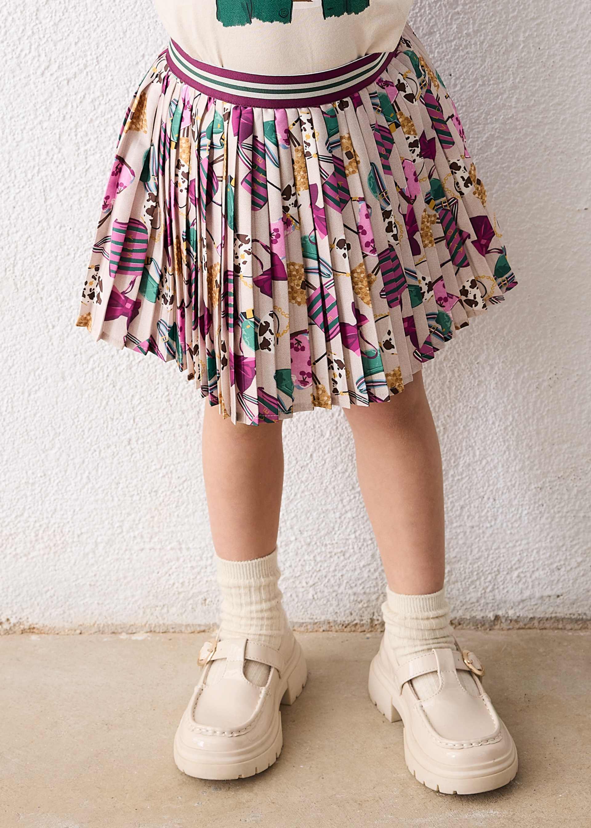 Jupe plissée imprimée fille