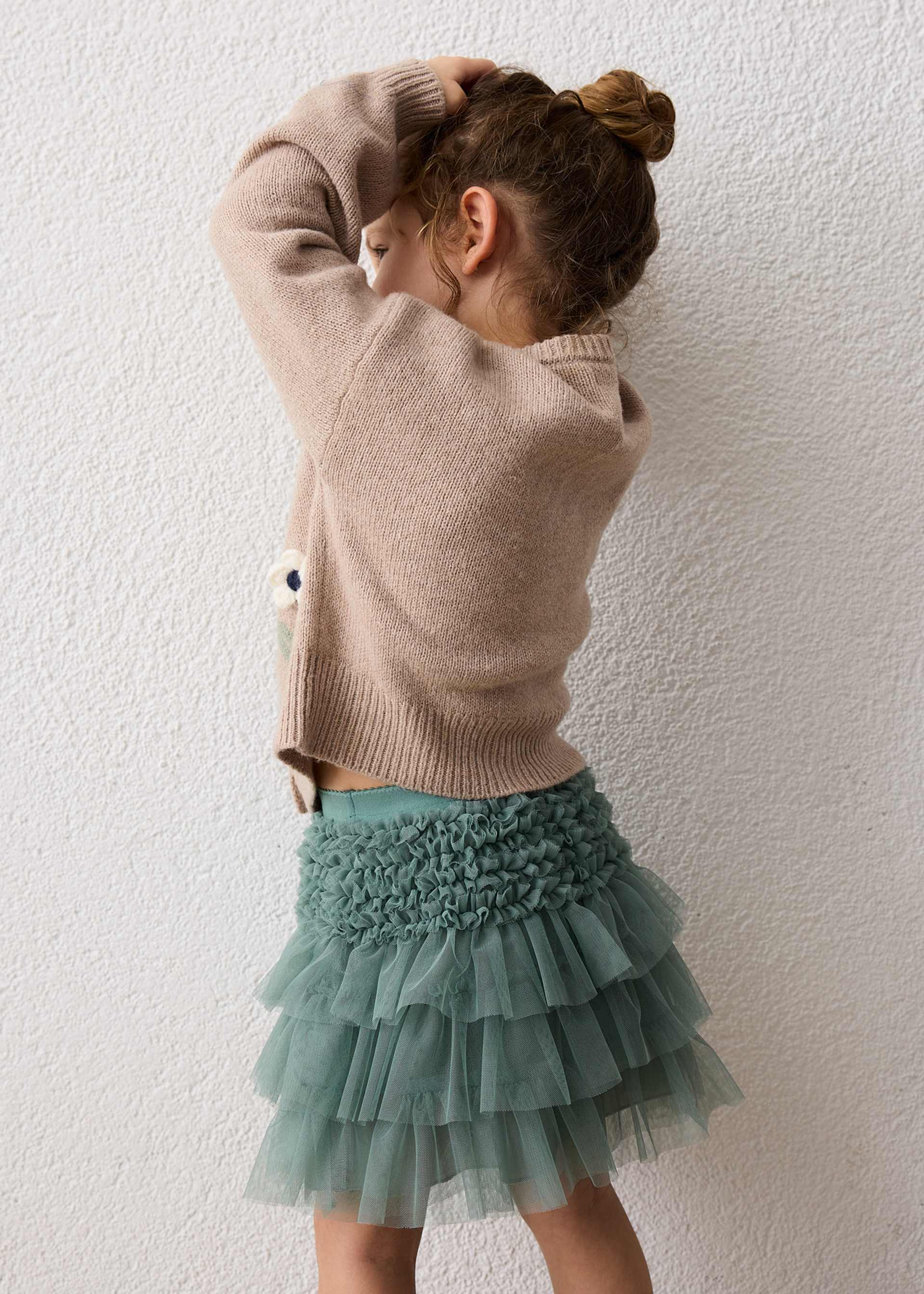 Girls' tulle ruffle skirt