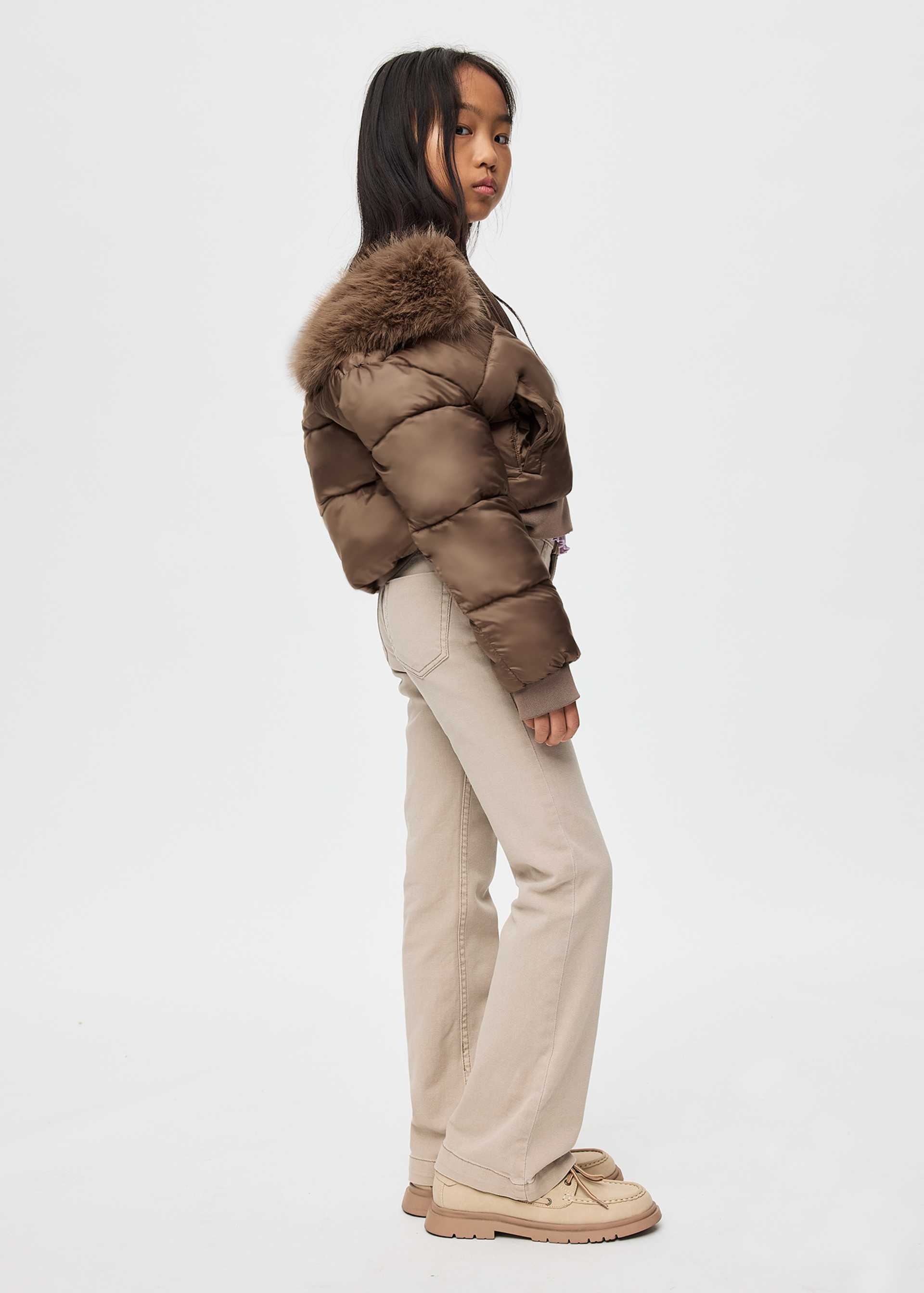 Girl's cropped fur jacket