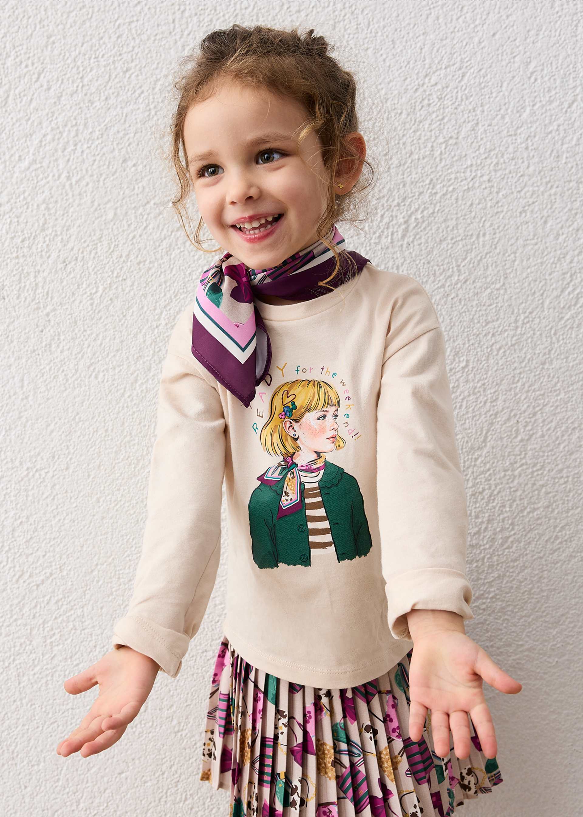 Shirt mit Halstuch Mädchen
