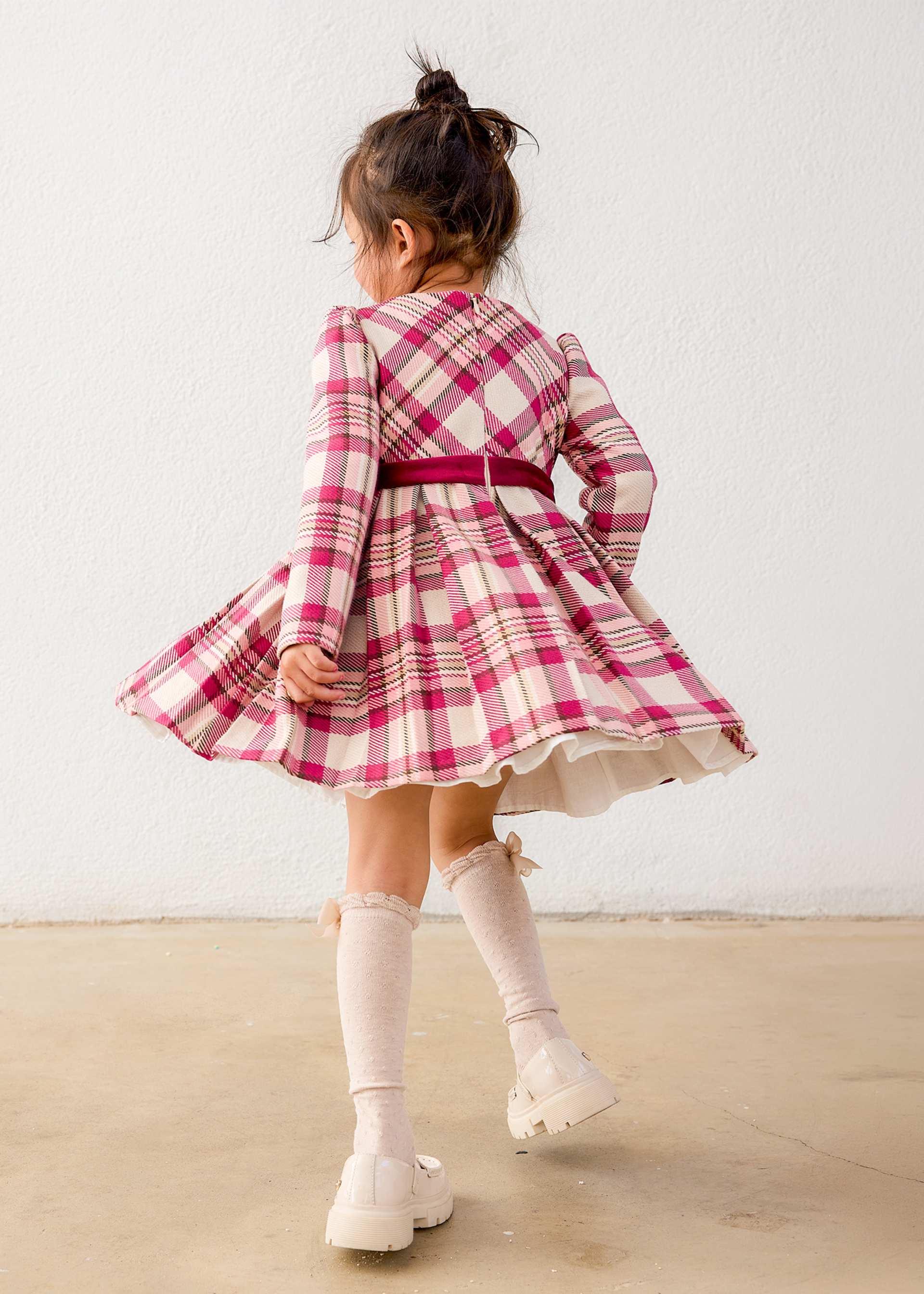 Girls' checked dress