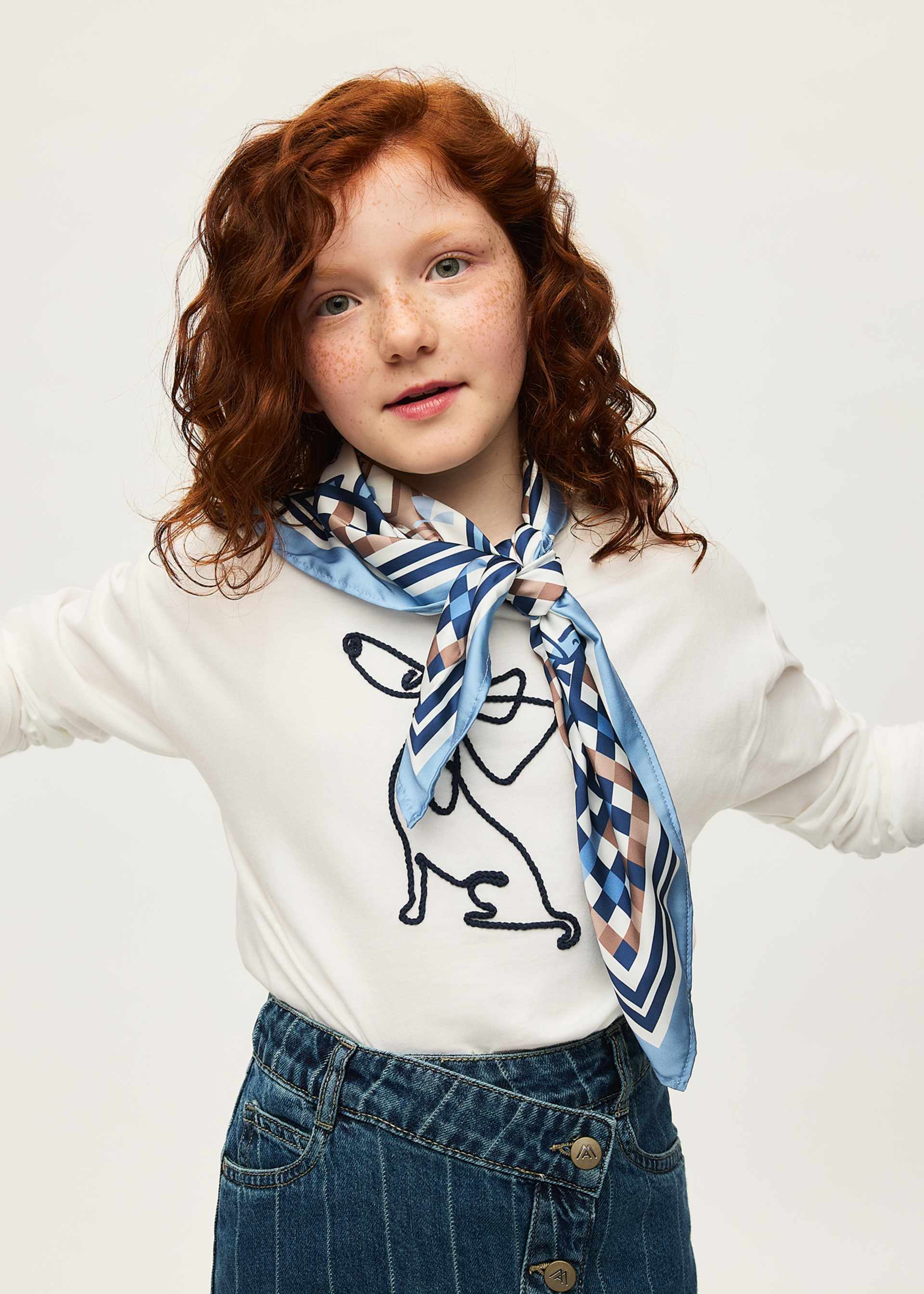 Girl T-Shirt With Scarf