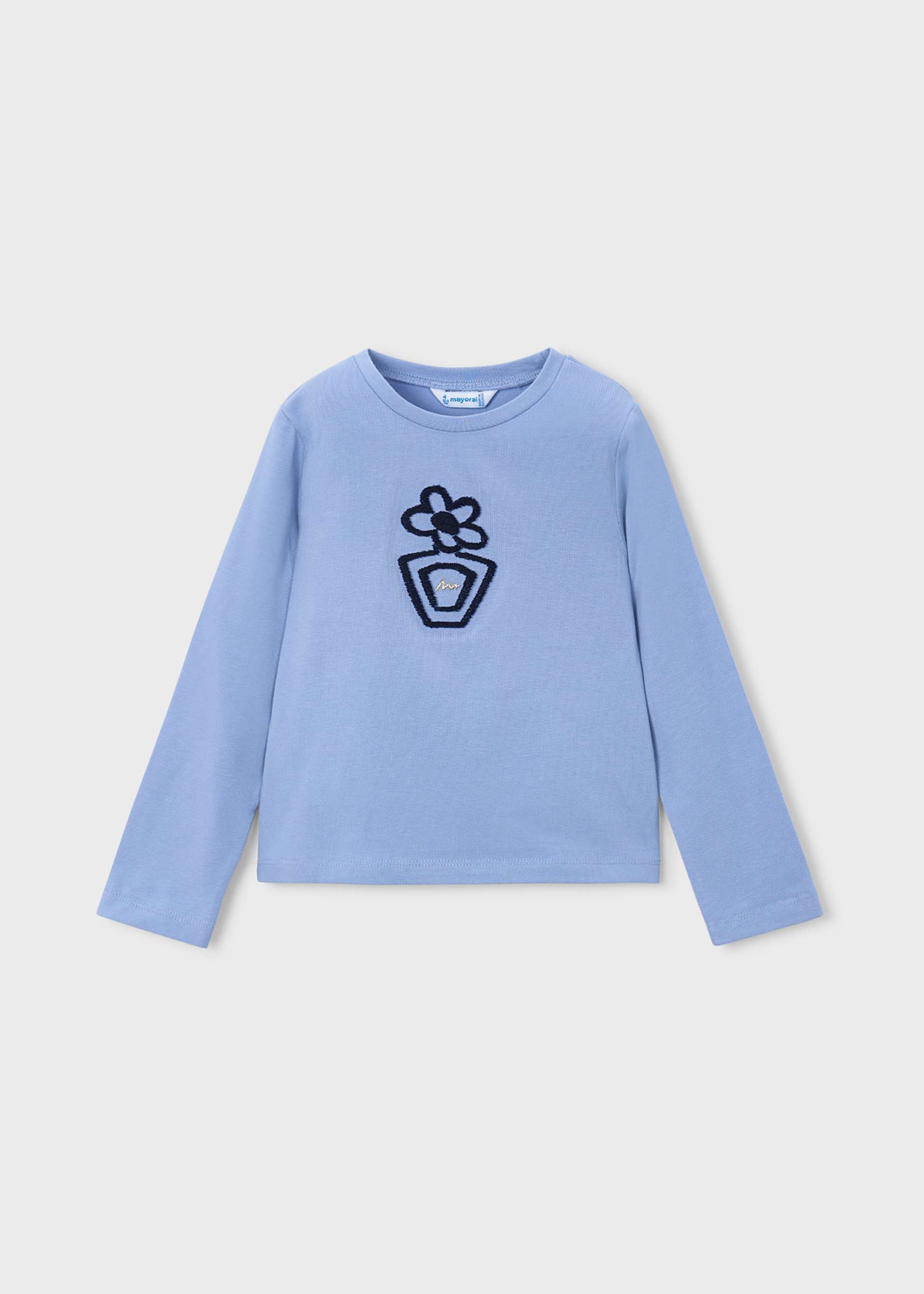 Camisola básica flor menina