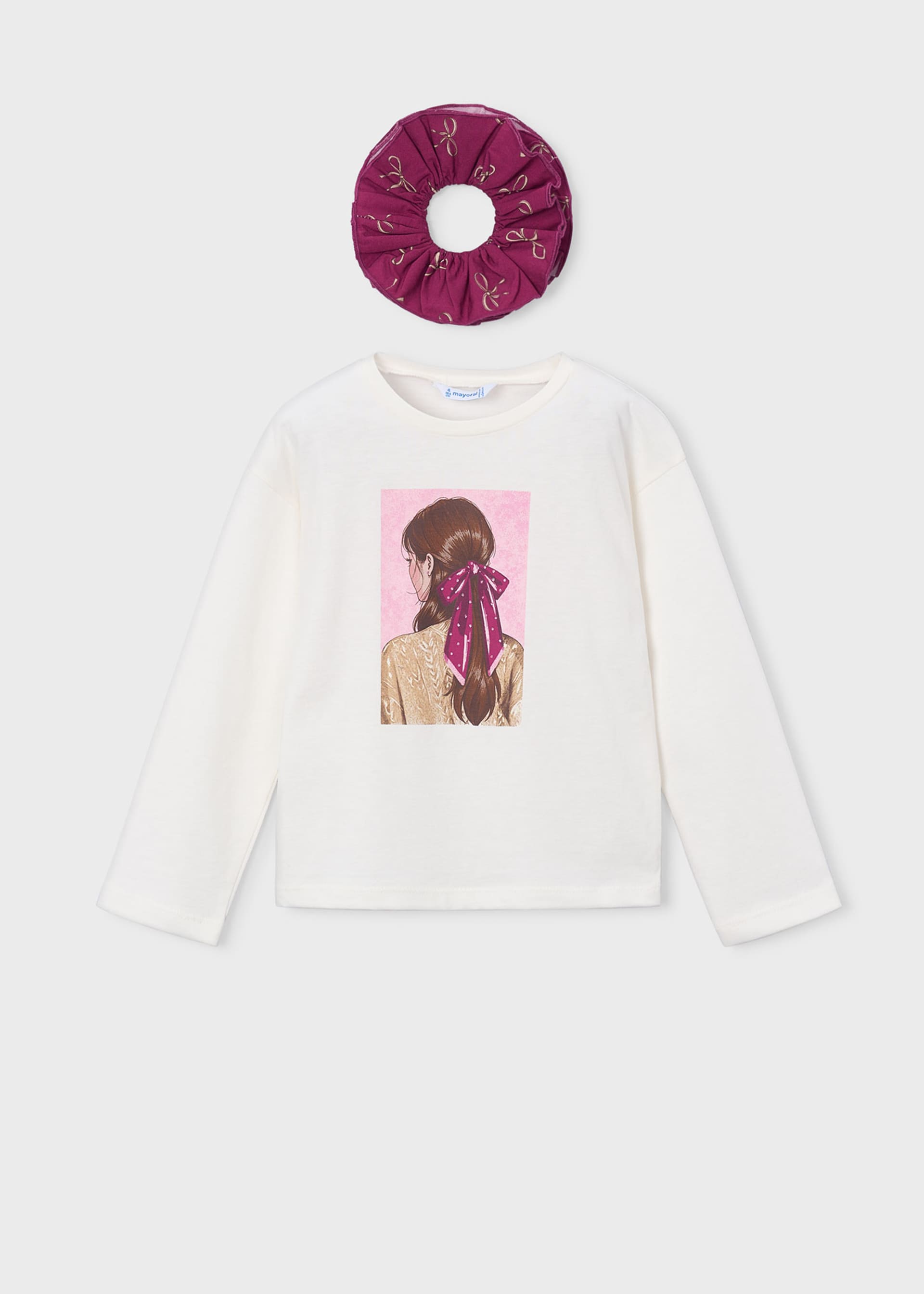 Maglietta con elastico per capelli bambina