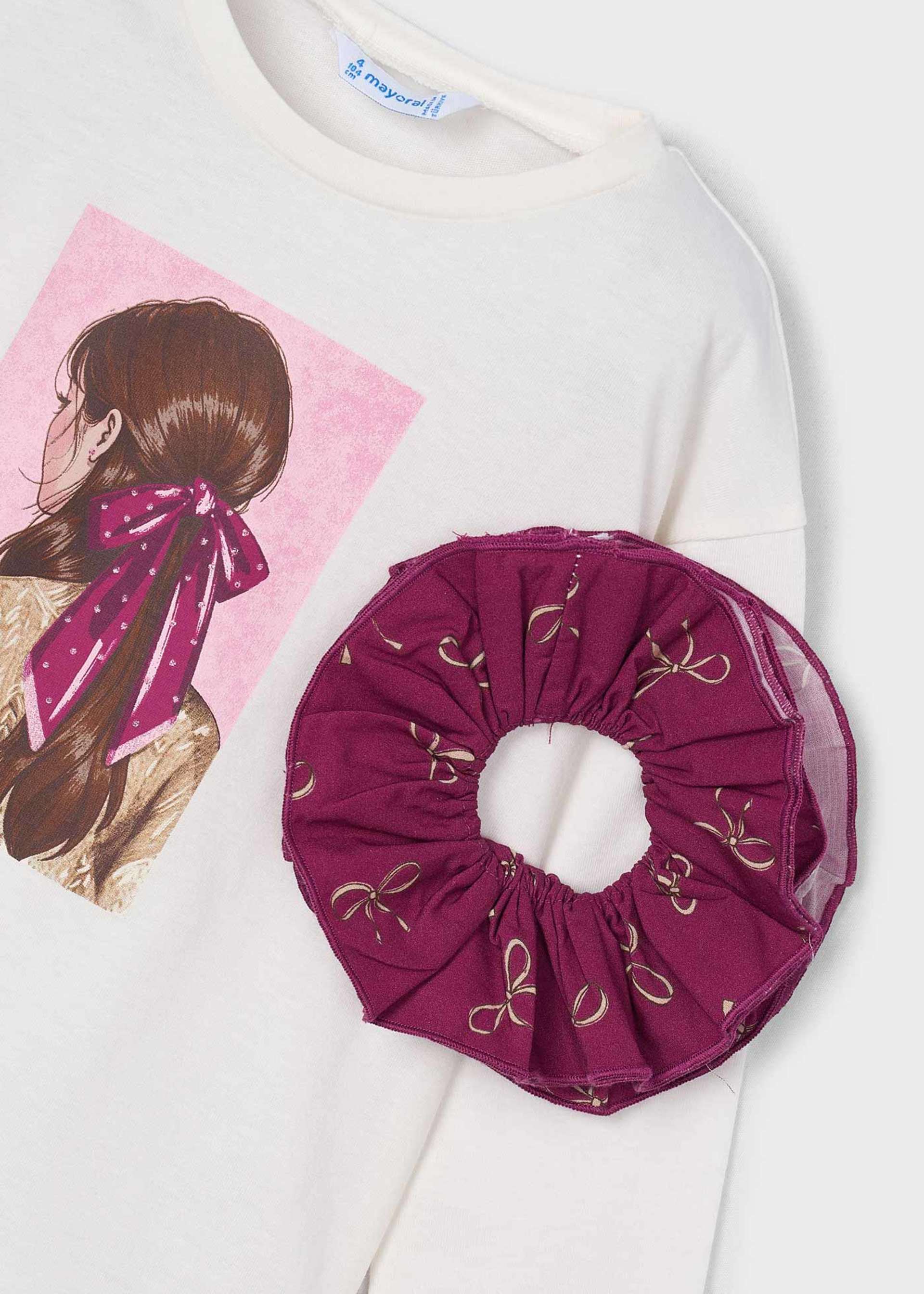Maglietta con elastico per capelli bambina