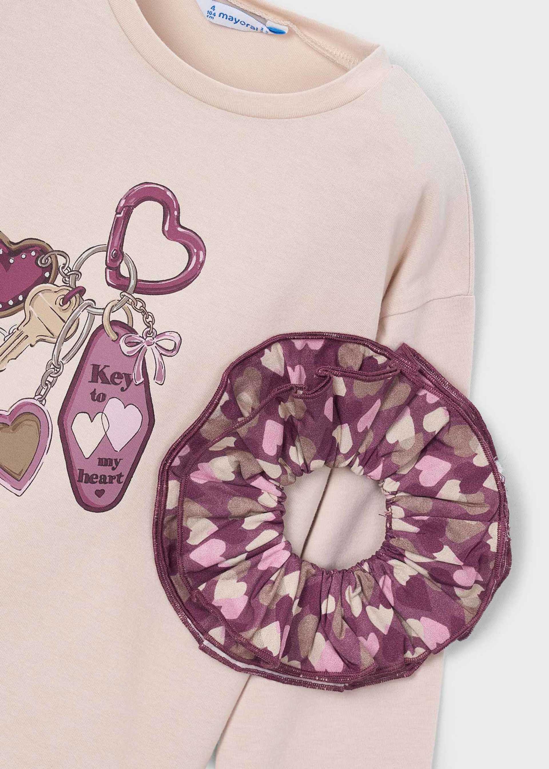 Maglietta con elastico per capelli bambina
