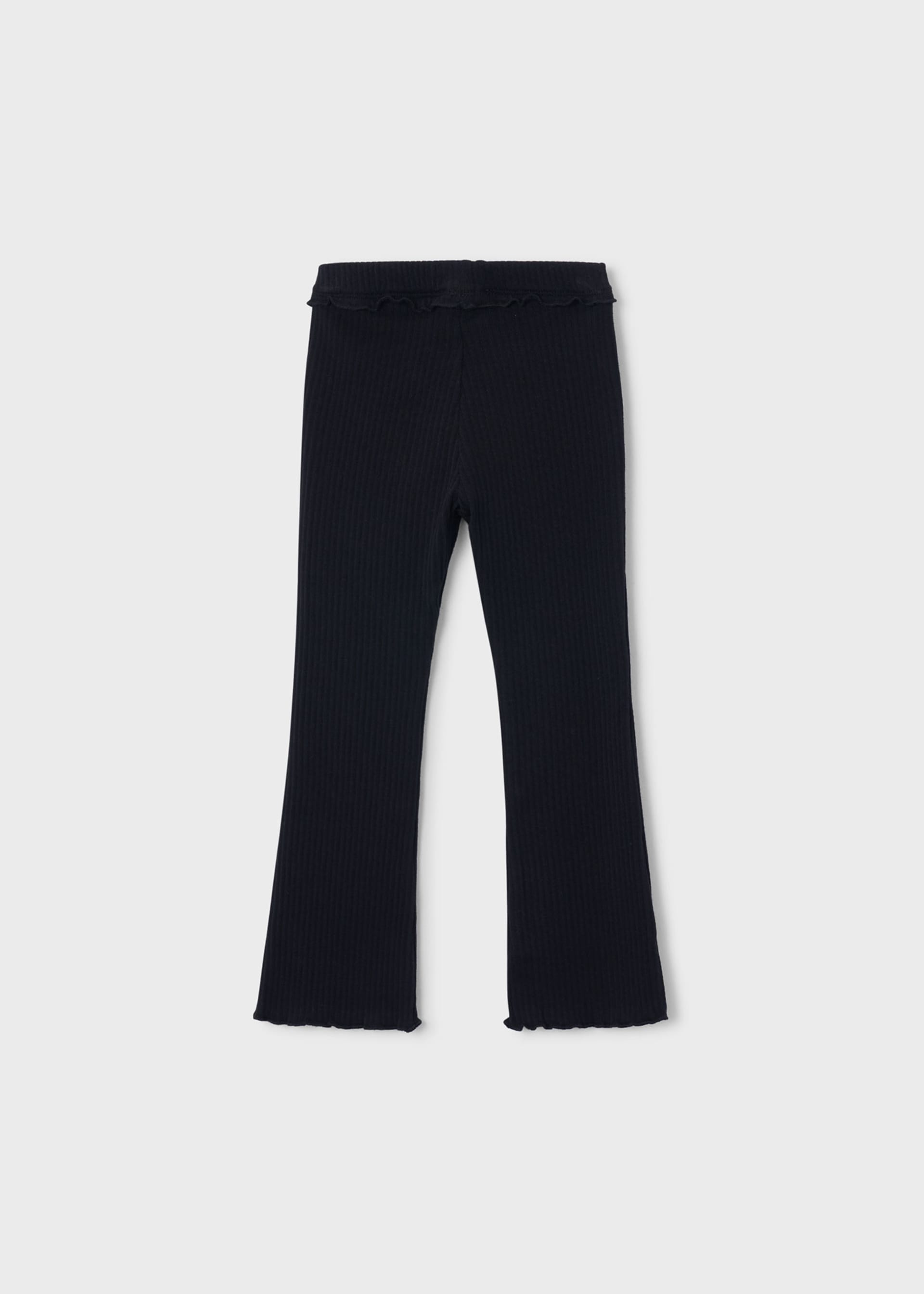 Flared ribbed leggings for girls