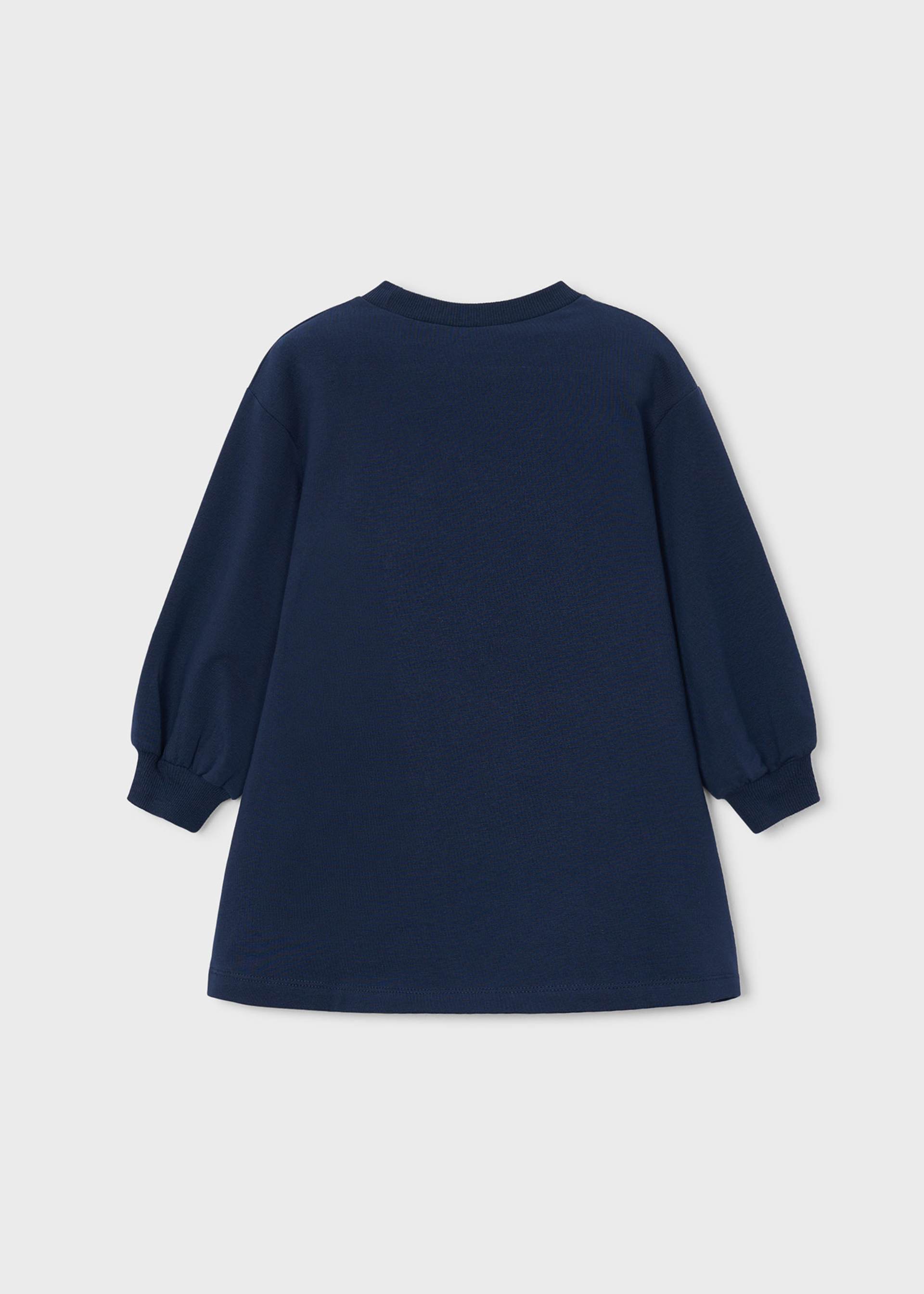 Girls' screen-printed sweatshirt dress