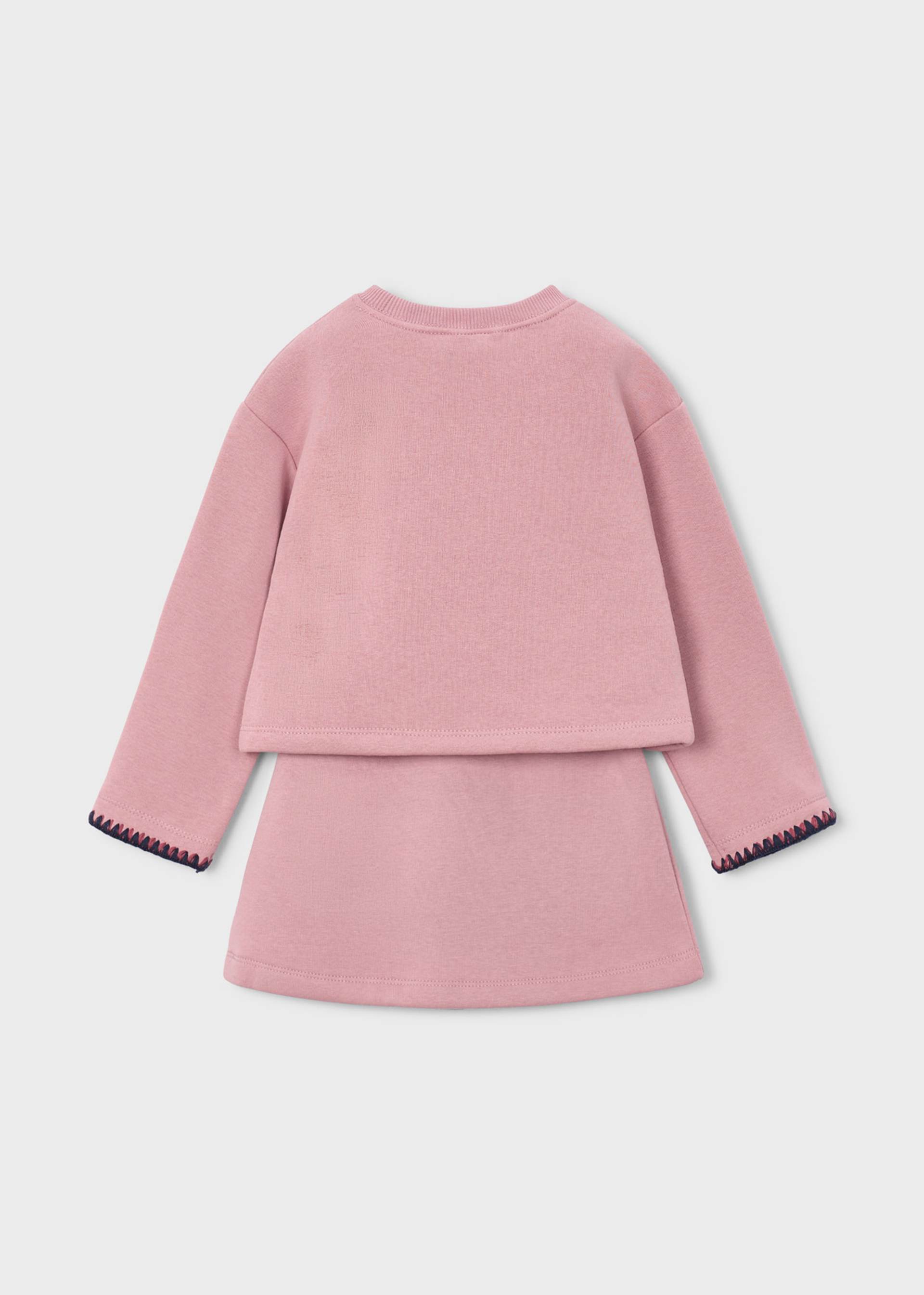 Conjunto saia e sweat coração menina