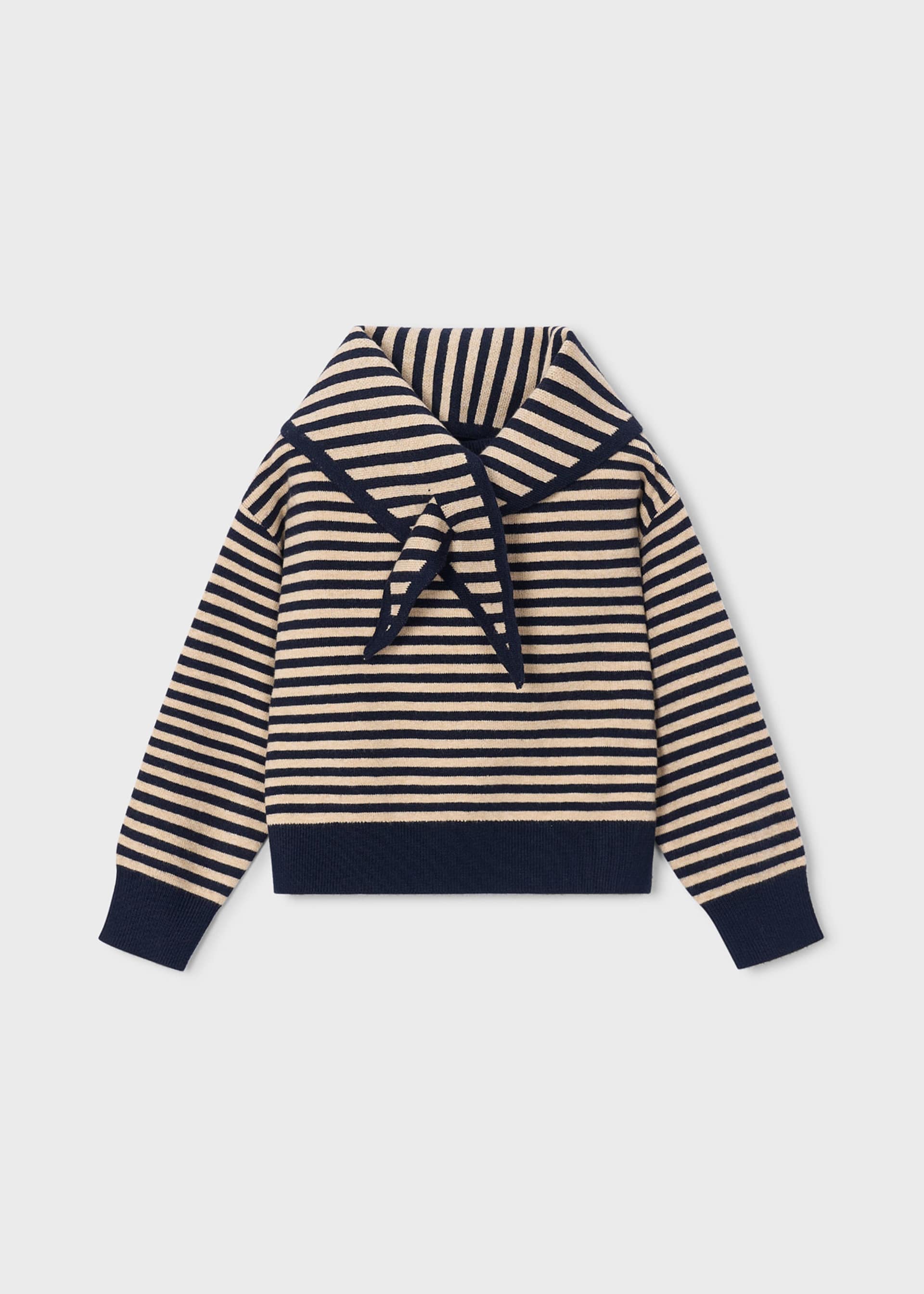 Sweter i chusta w paski dla dziewczynki