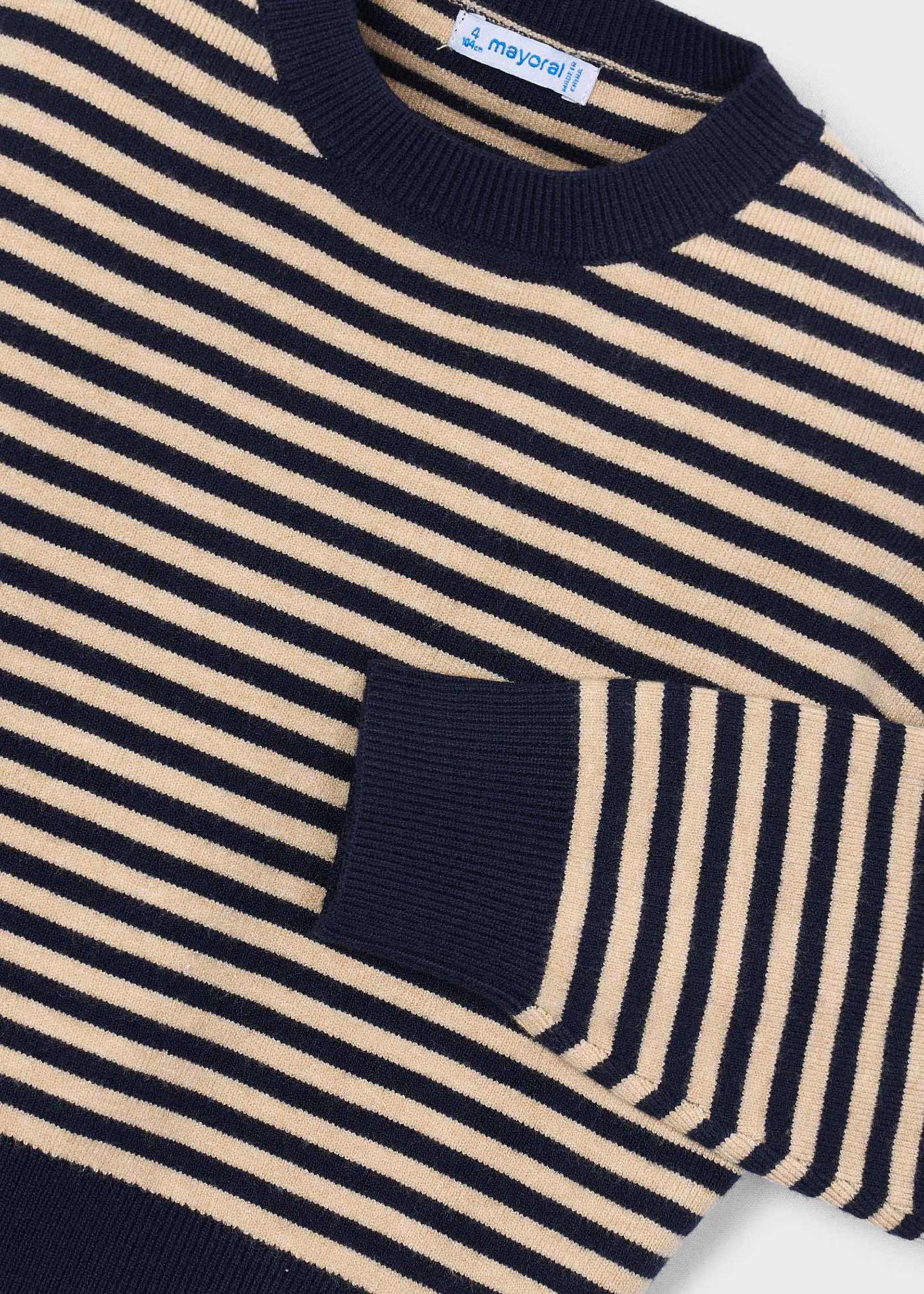 Sweter i chusta w paski dla dziewczynki
