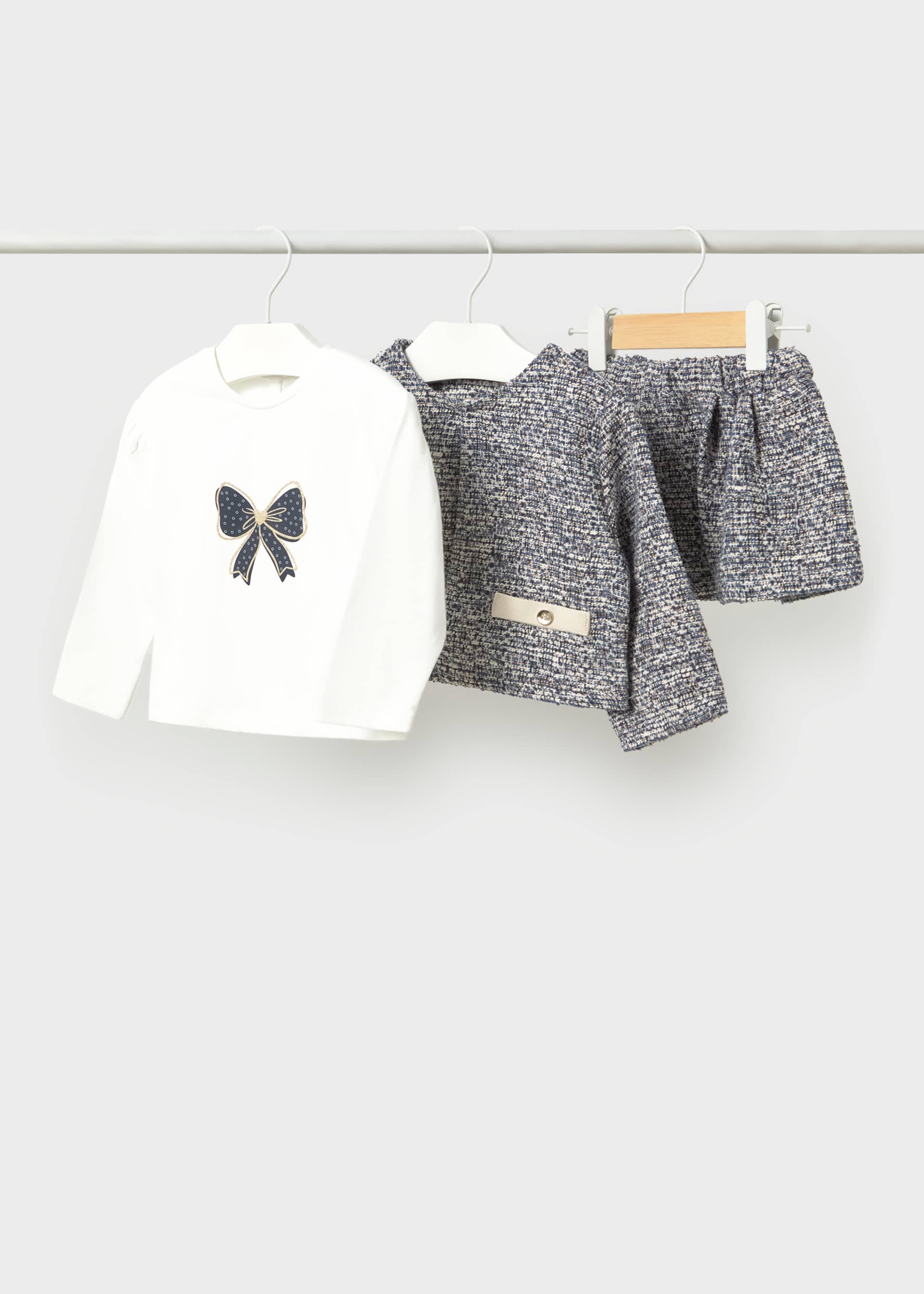 Conjunto 3 peças laço bebé