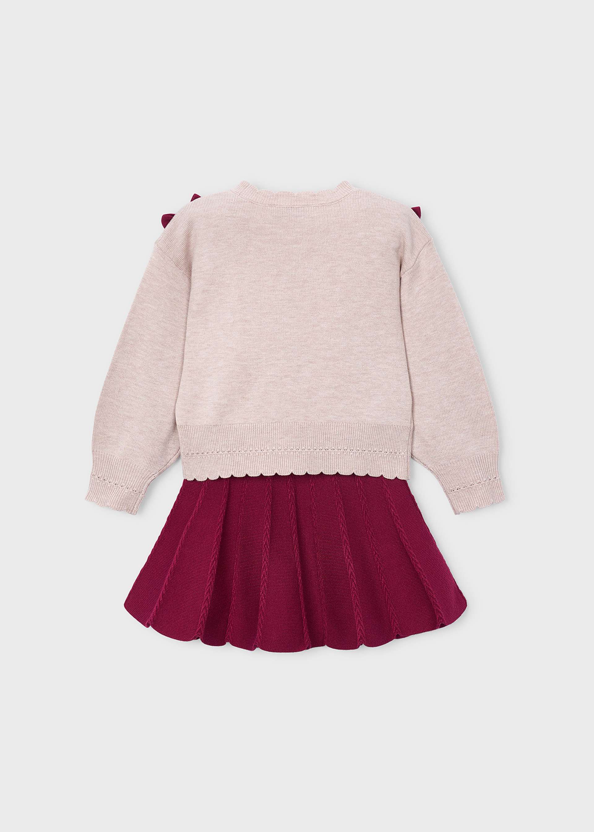 Conjunto falda y jersey lazos niña