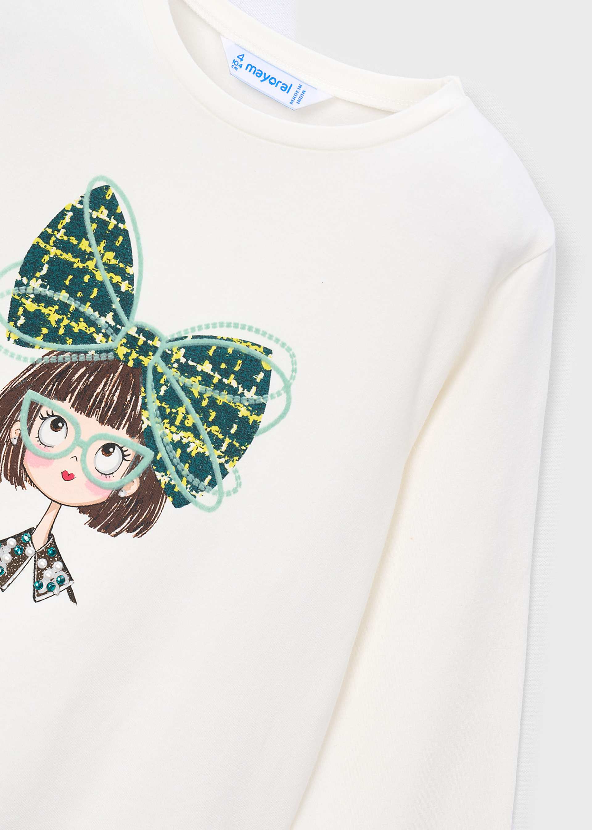 Girls' bow-tie T-shirt