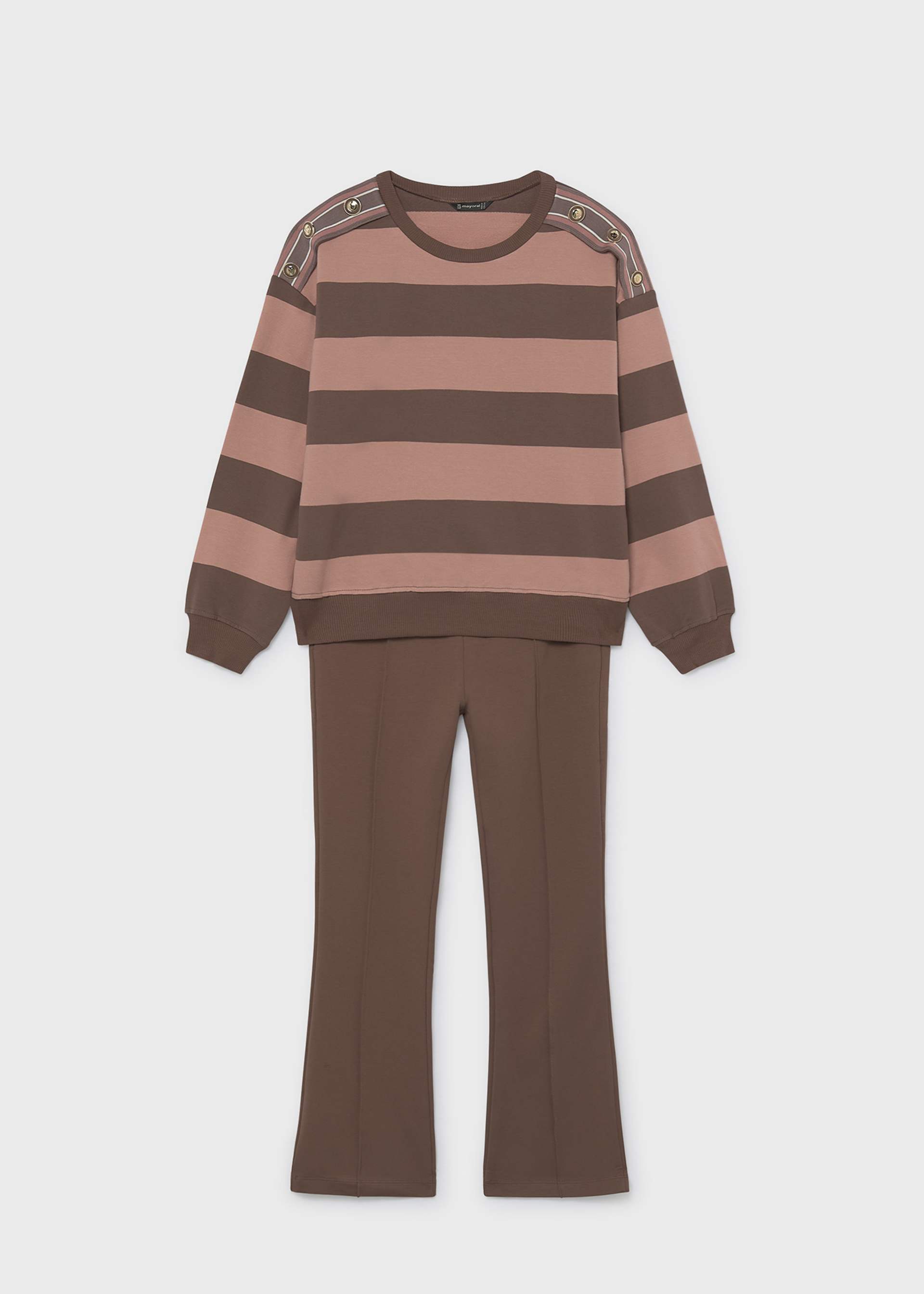 Girls' striped jumper and trousers set