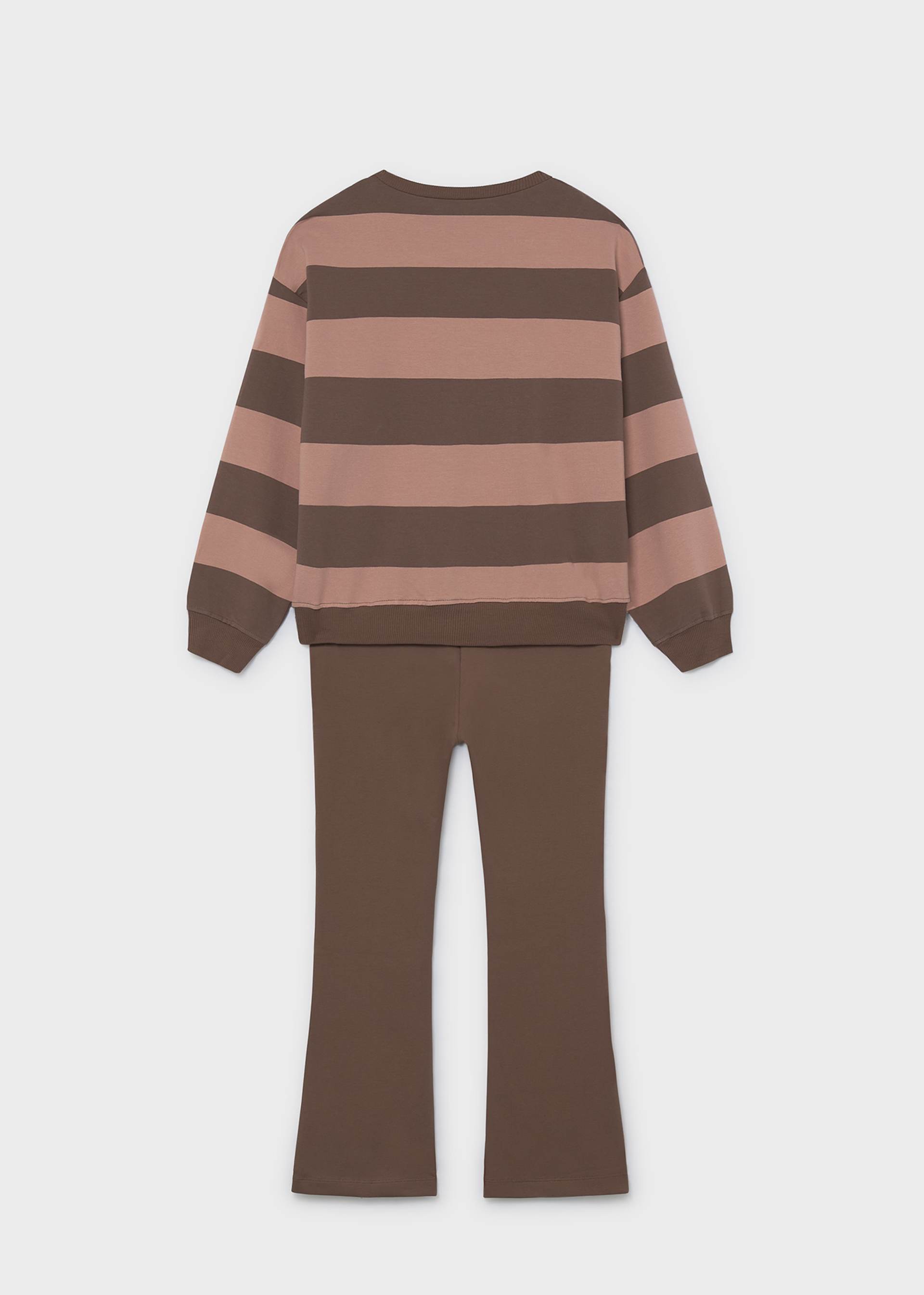 Girls' striped jumper and trousers set
