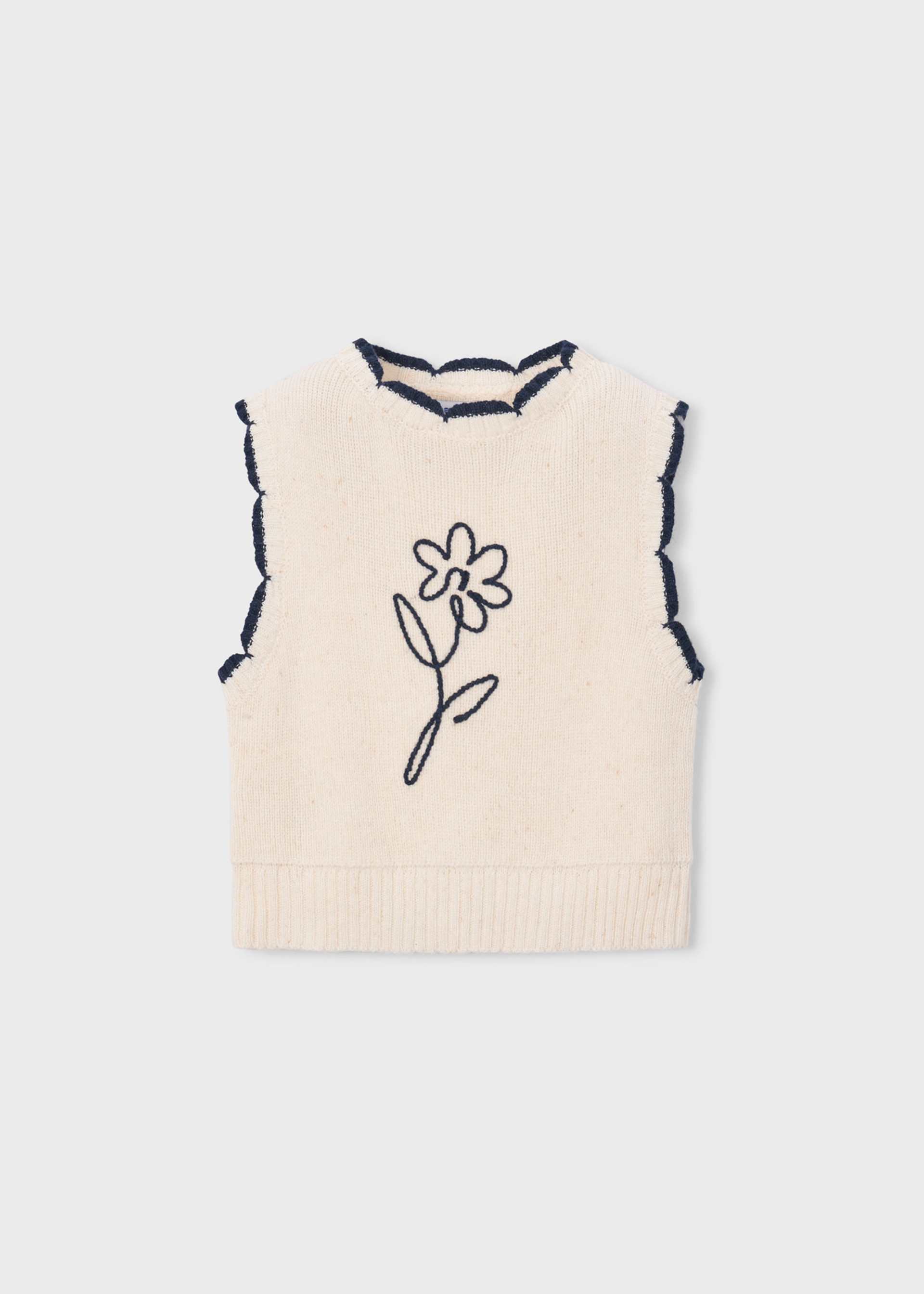 Girl knit flower vest