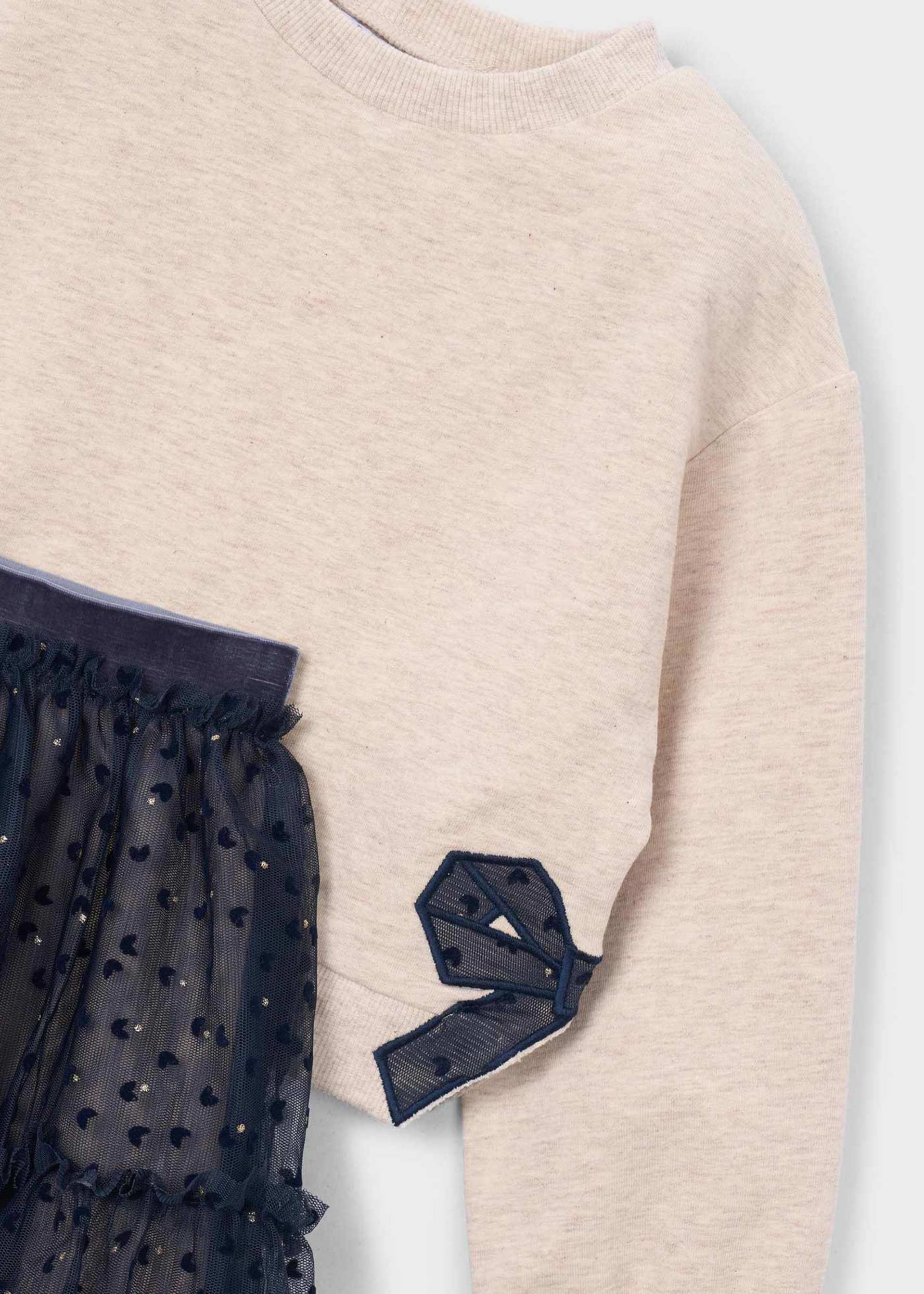 Completo gonna tulle e felpa bambina
