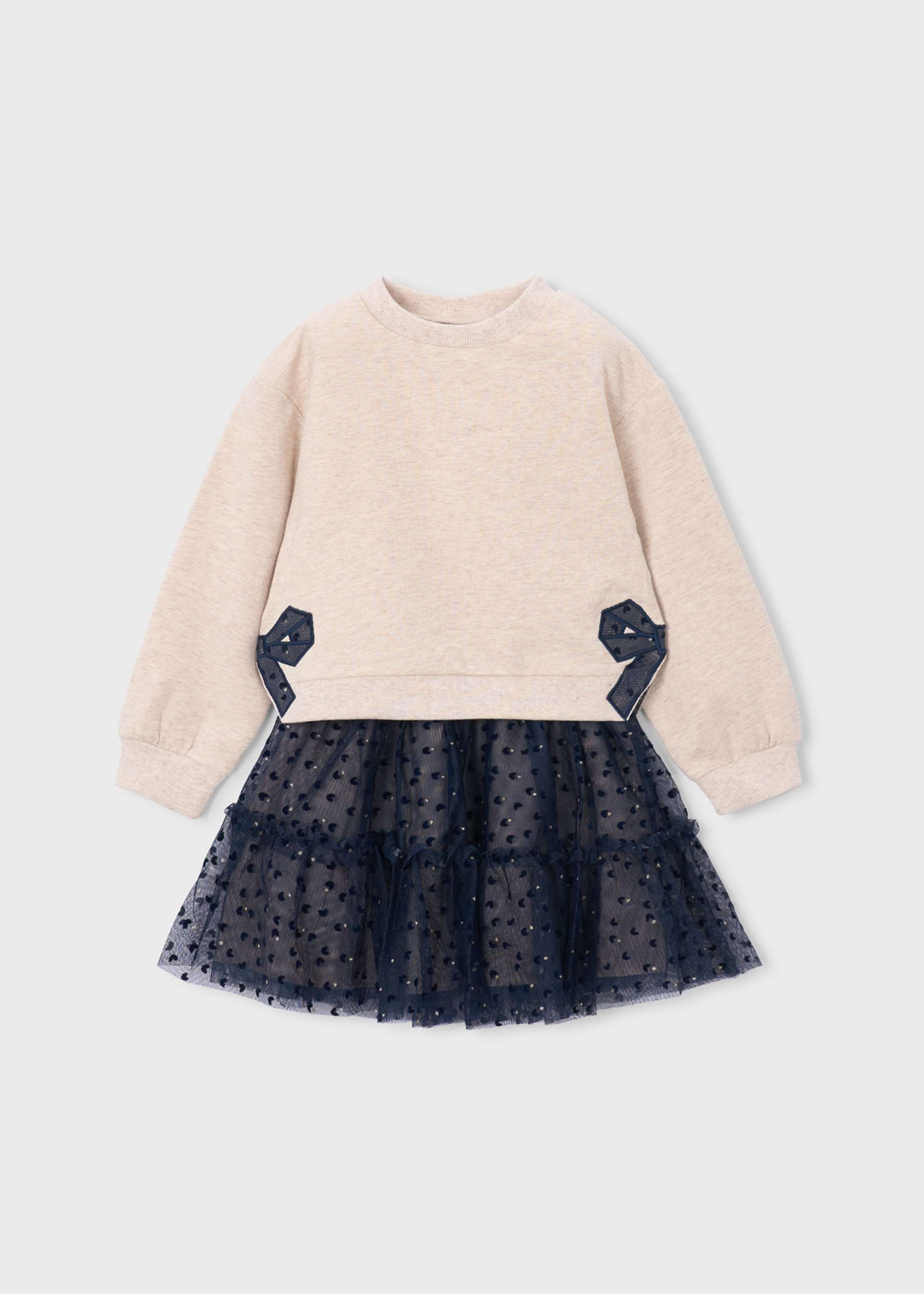 Completo gonna tulle e felpa bambina