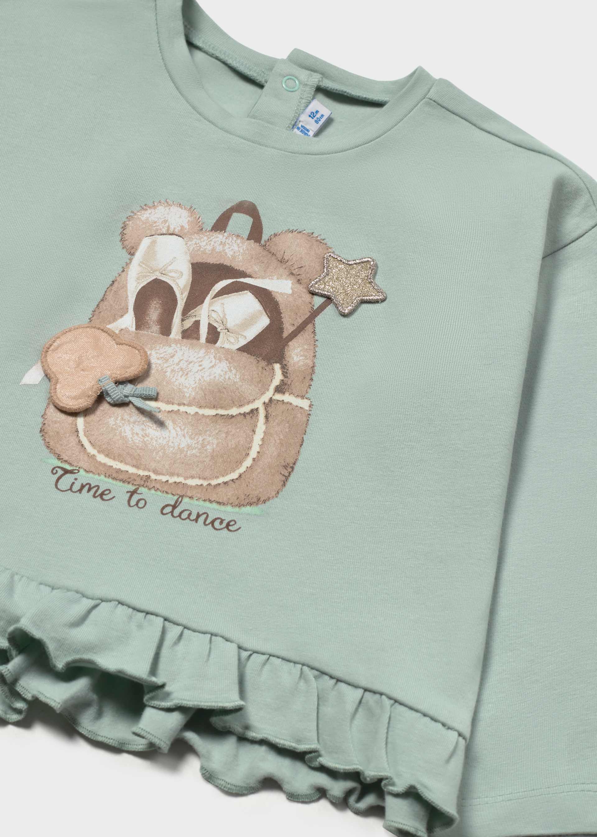 Tricou interactiv cu volane bebe
