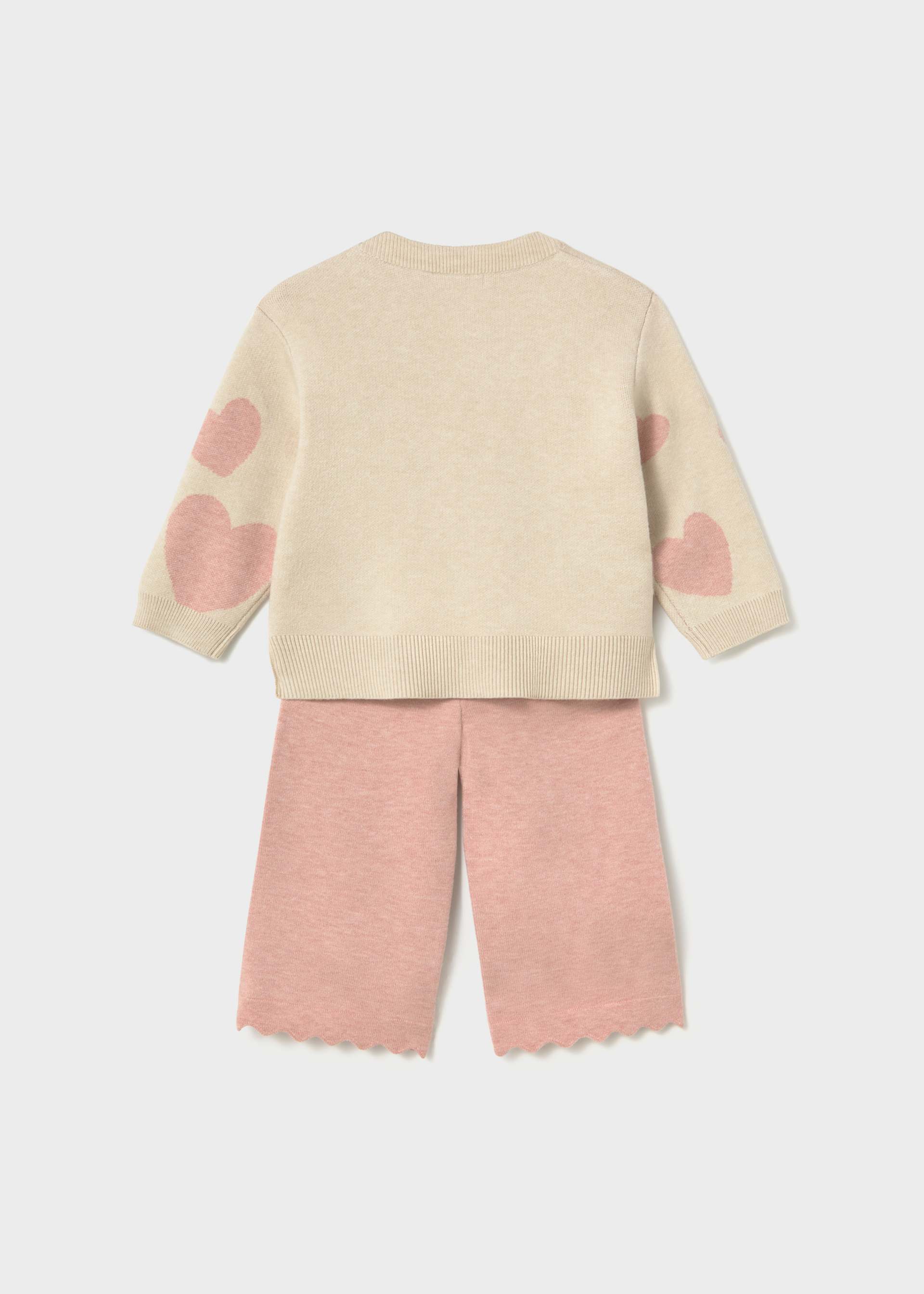 Ensemble pantalon et pull cœurs bébé