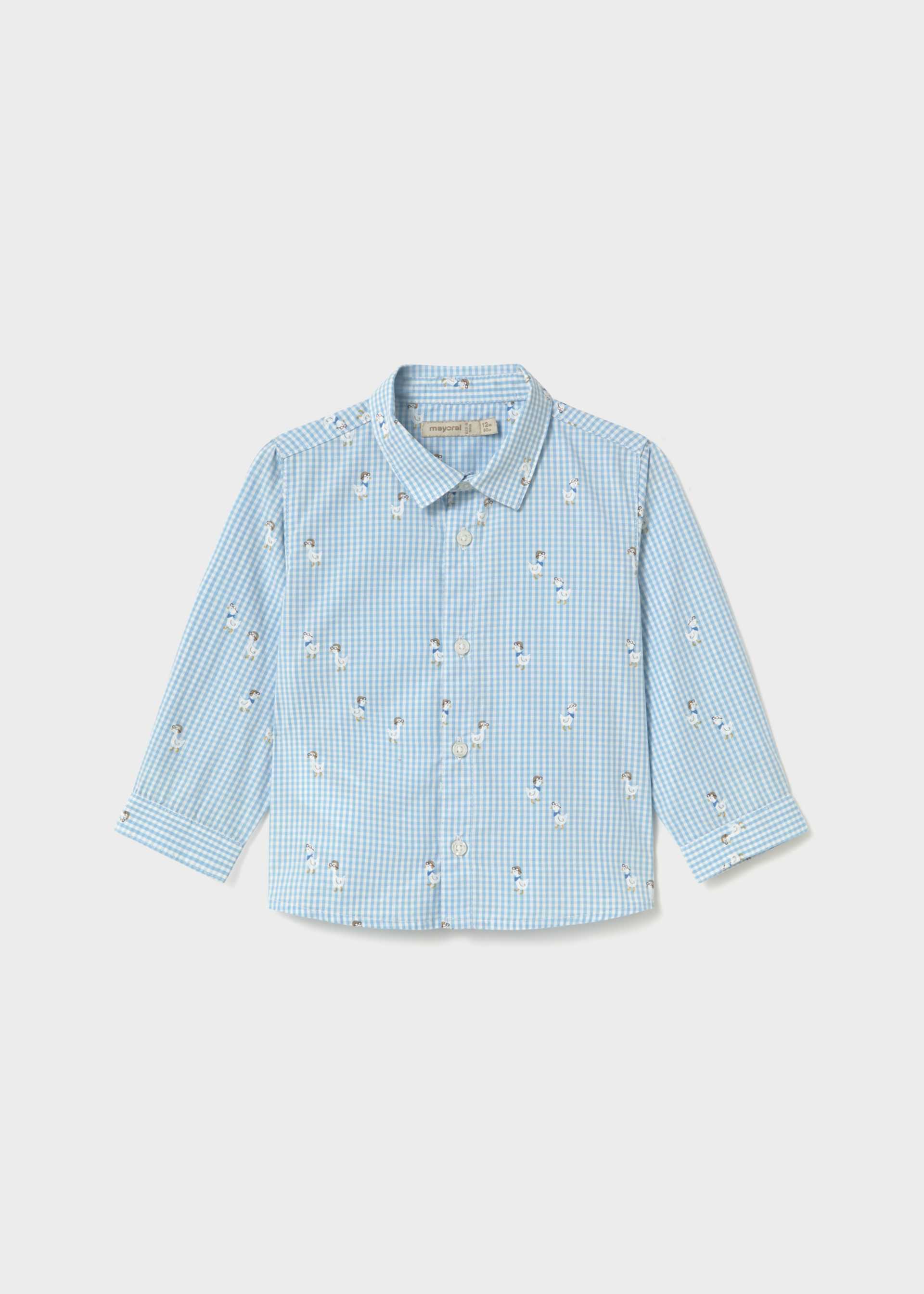 Koszula vichy ze wzorem dla niemowlęcia