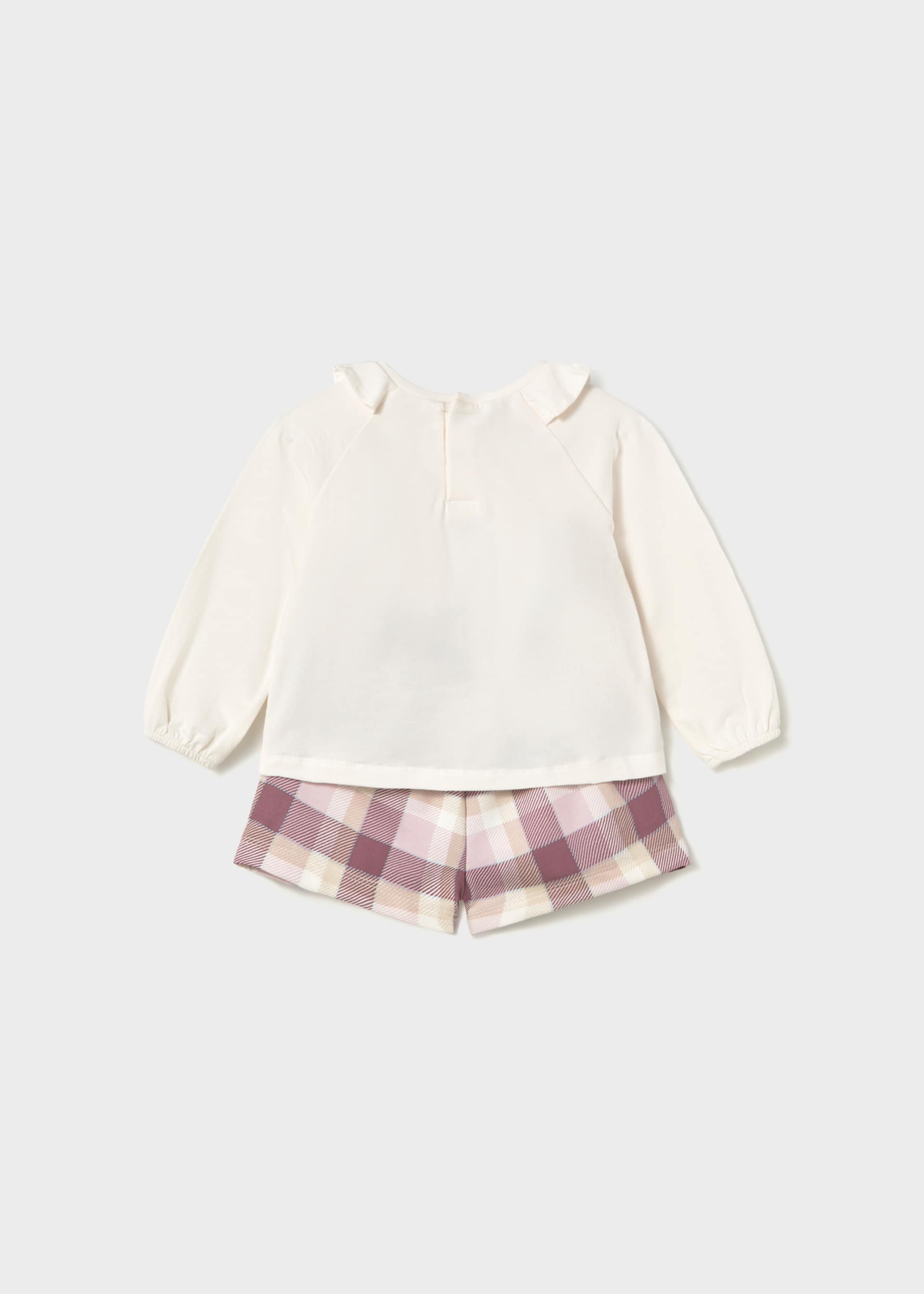 Baby checked knitted shorts set