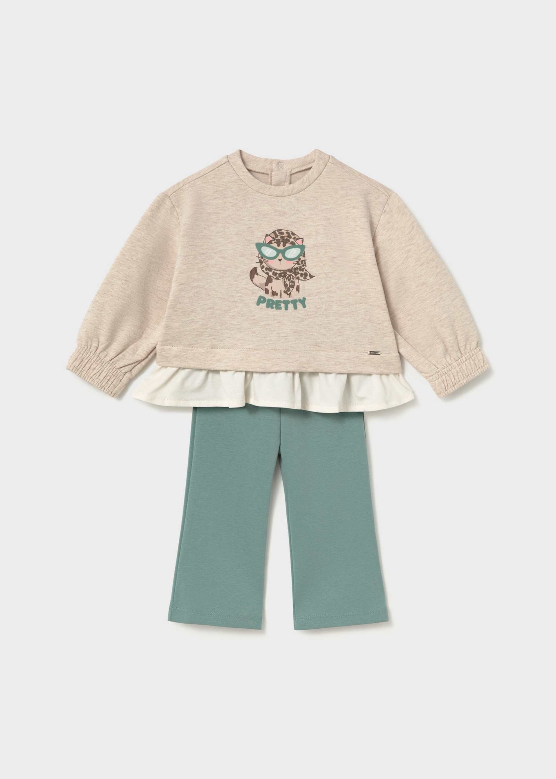 Conjunto leggings flared e sweat bebé