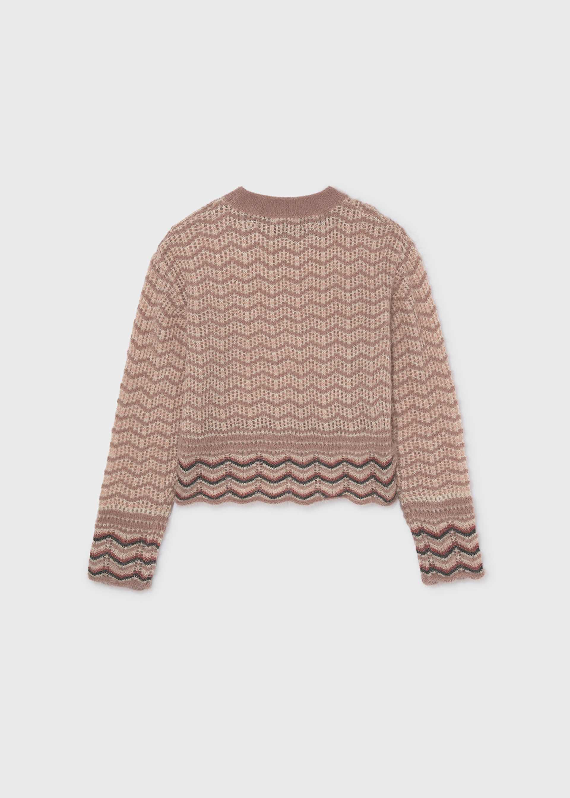 Pulover cu model geometric fata