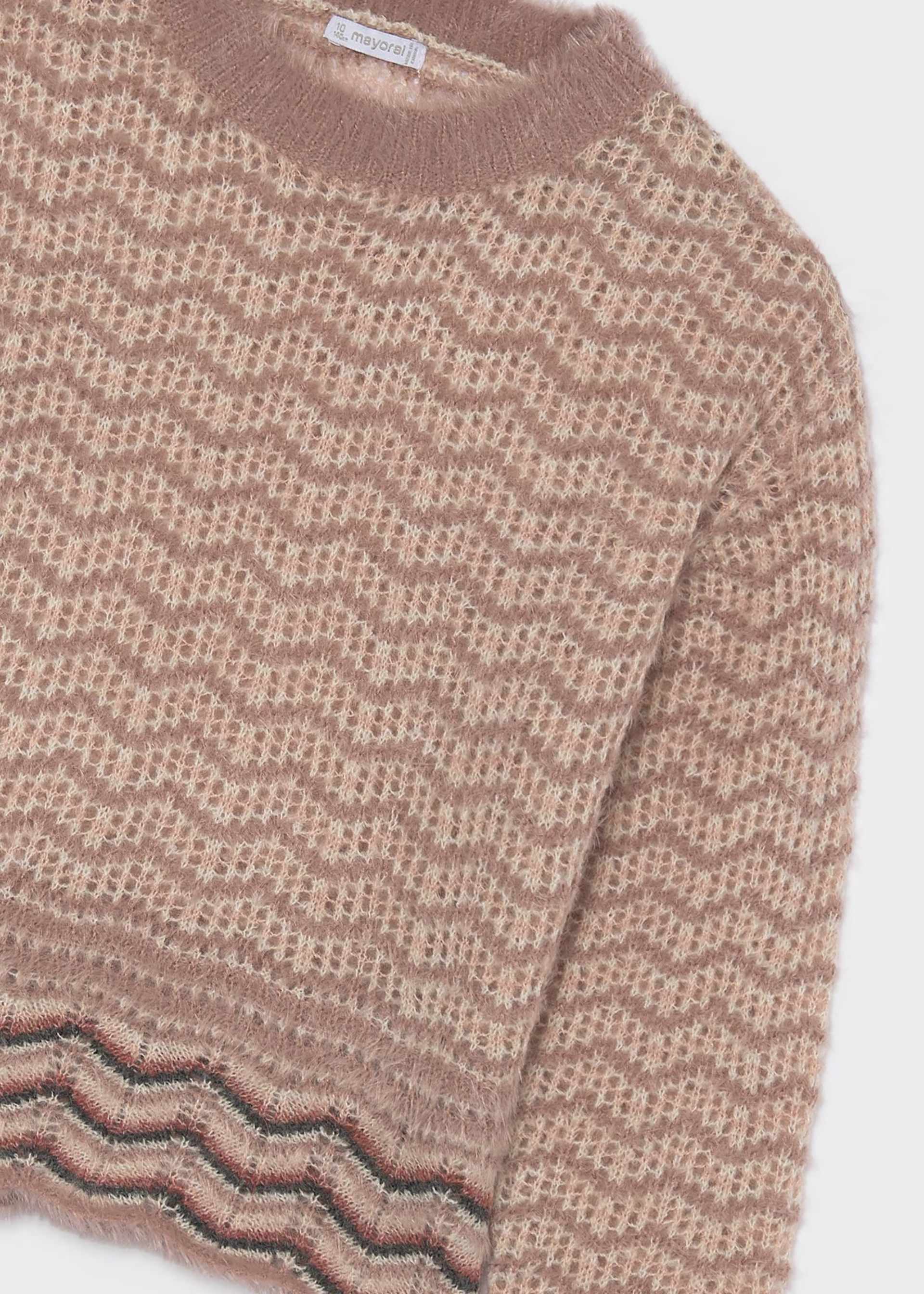 Pulover cu model geometric fata