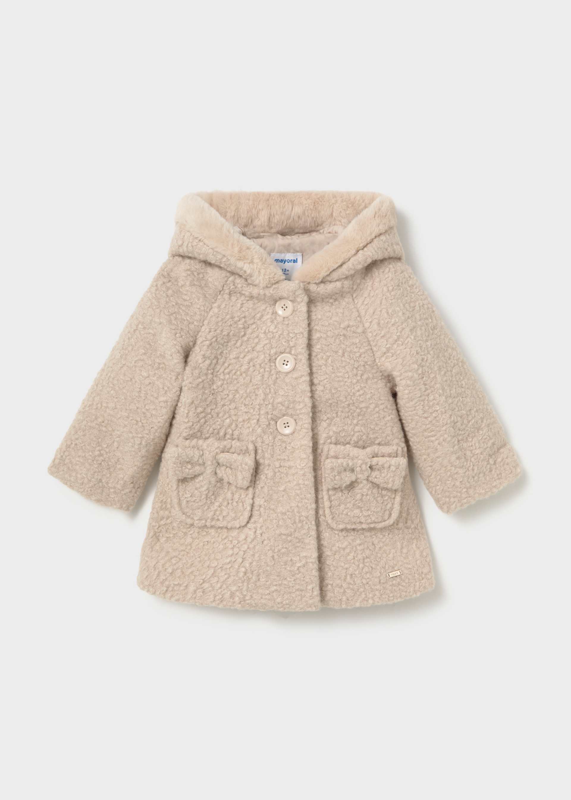 Baby textured hooded coat