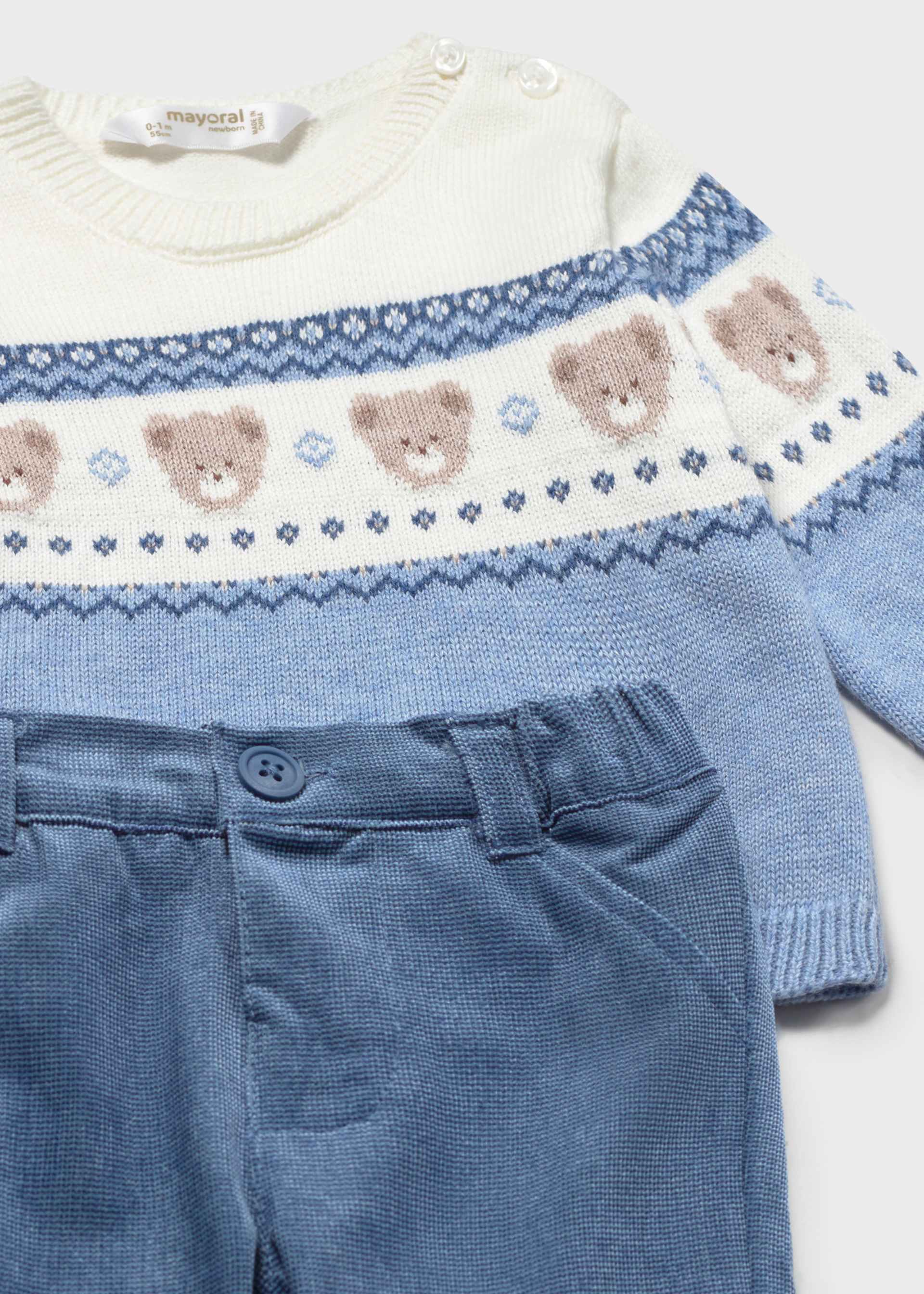 Komplet spodnie i sweter Animal dla noworodka