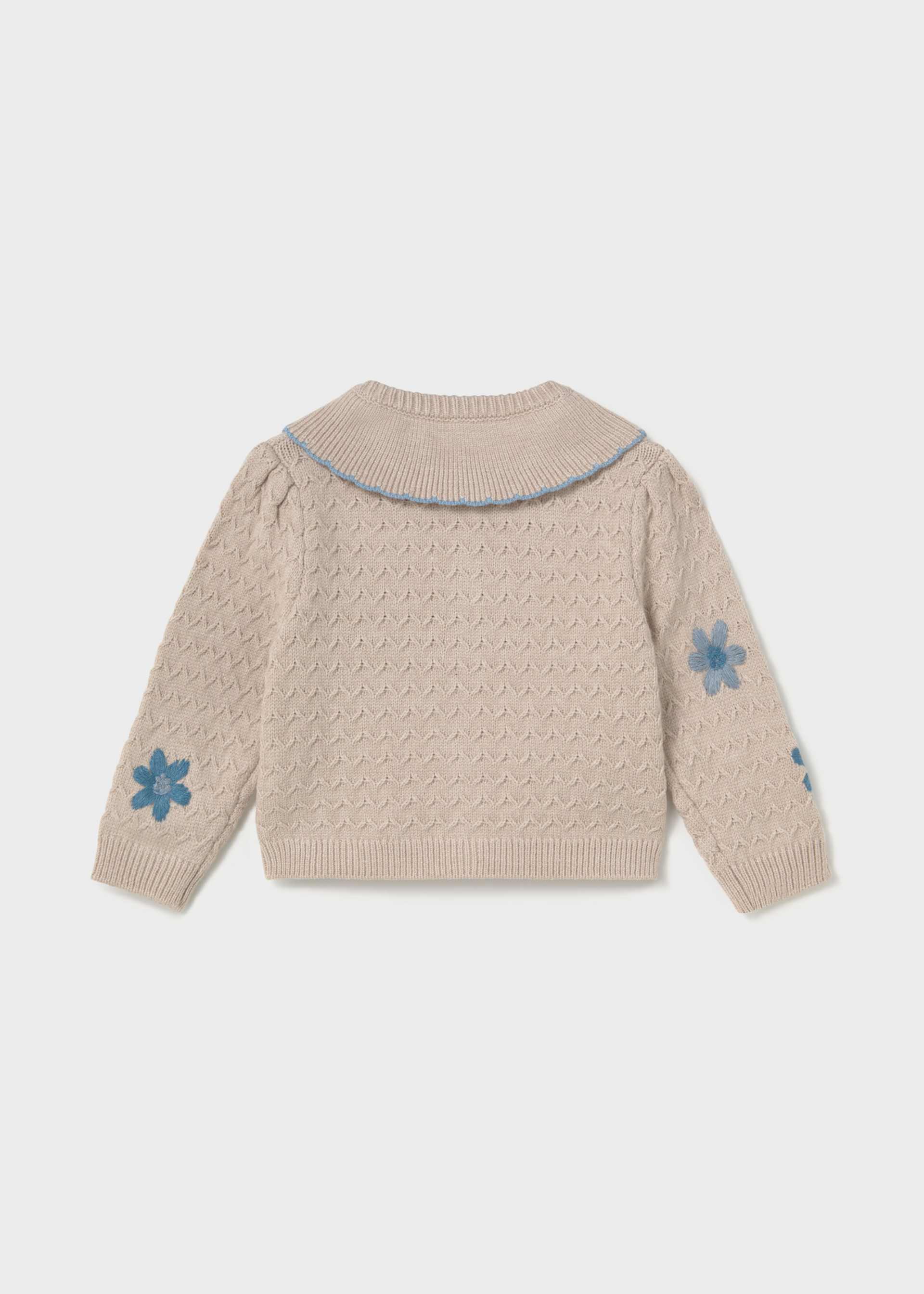 Baby flower-patterned knitted cardigan