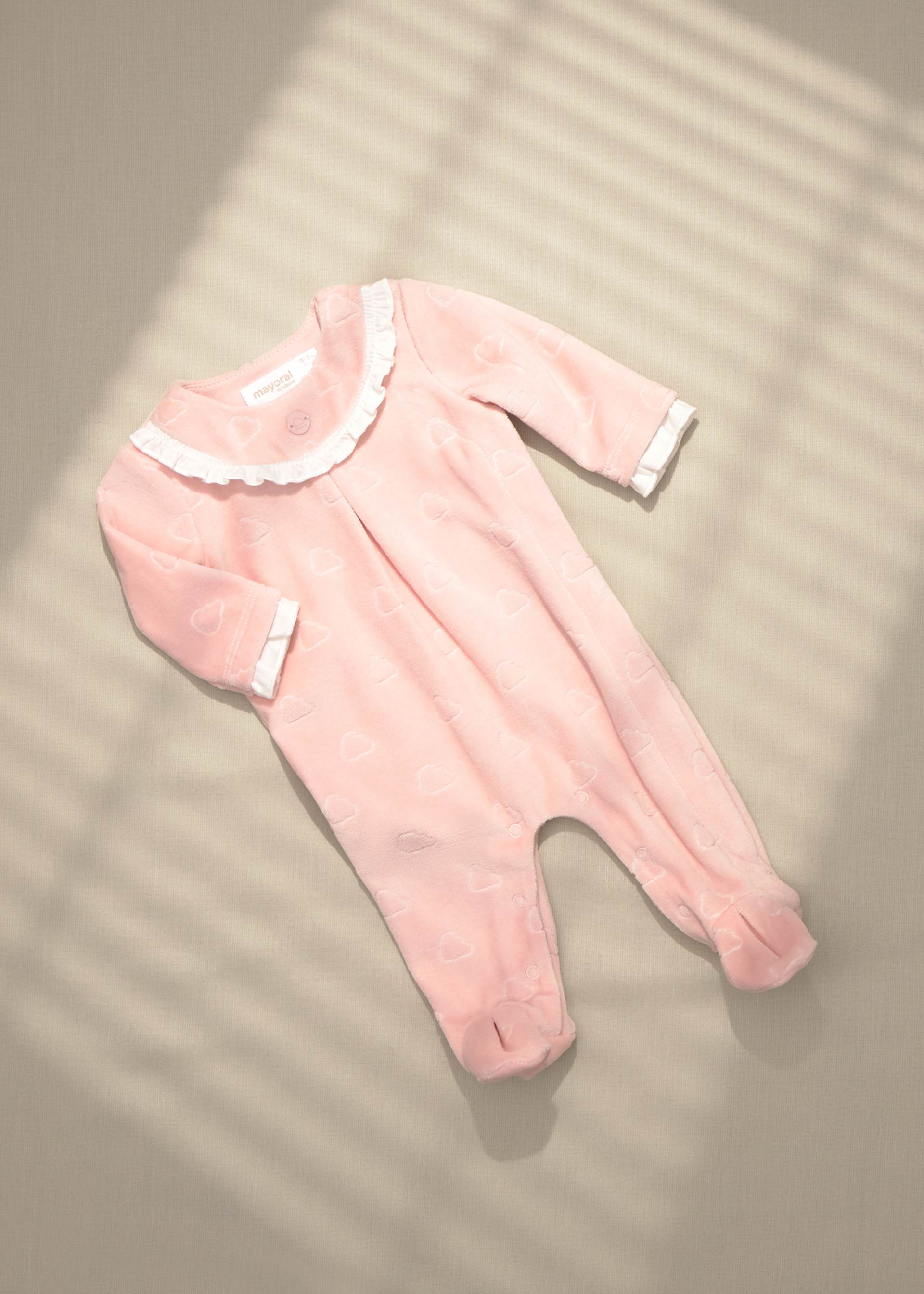 Newborn Girl Scalloped Borders Sleepsuit