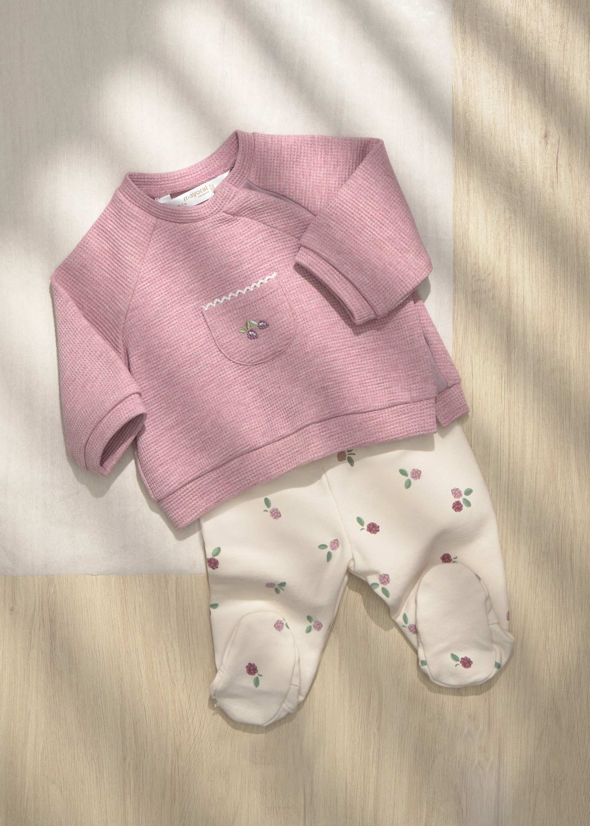 Newborn Girl Pants and Sweatshirt Set