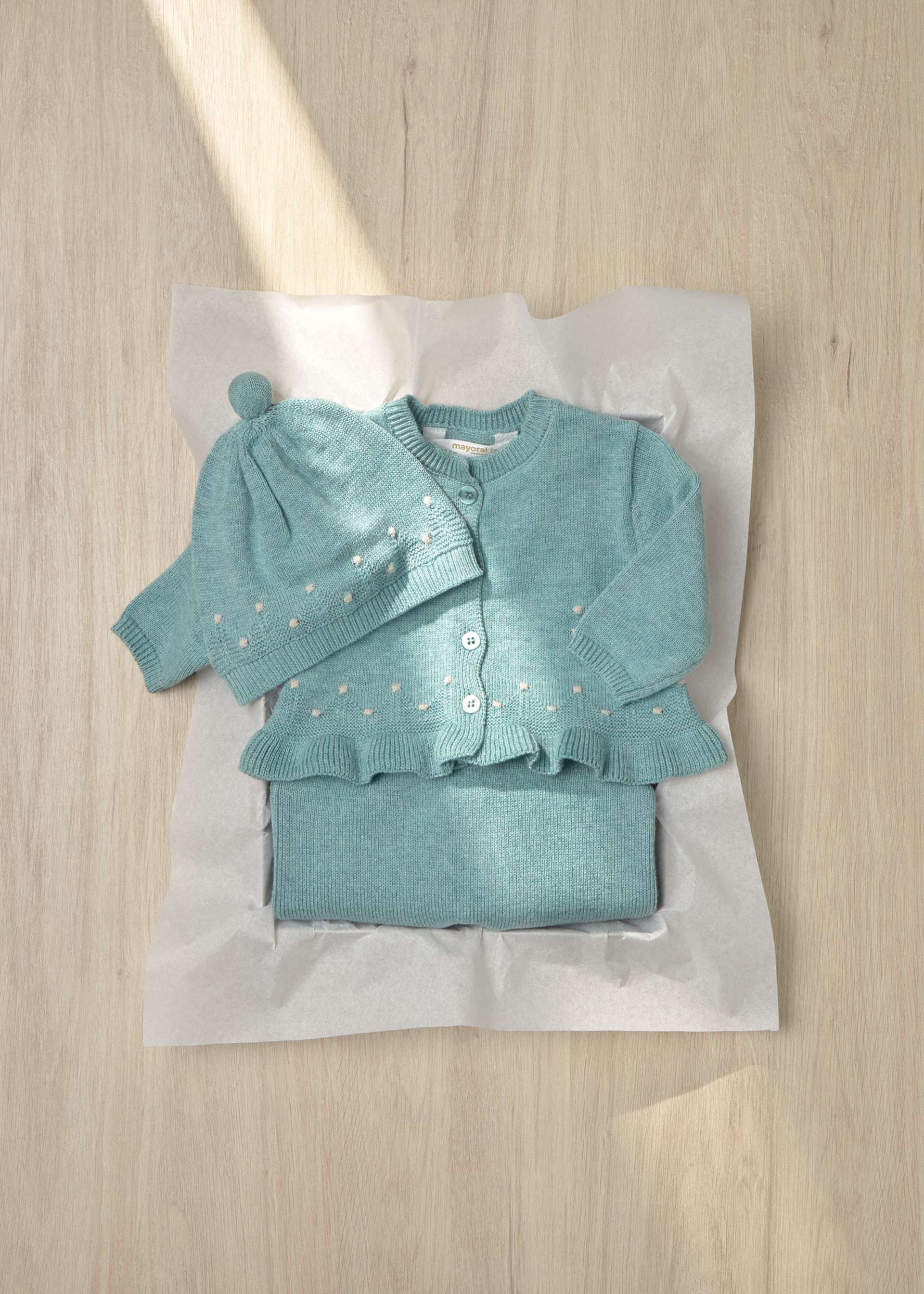 Set Strampler Hose und Strickjacke Neugeborene Mädchen