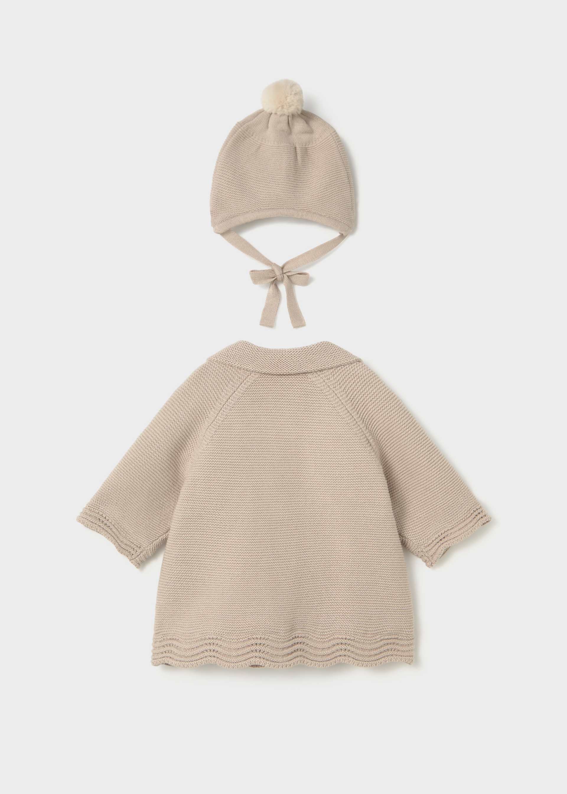 Cappotto a maglia con cappello neonata